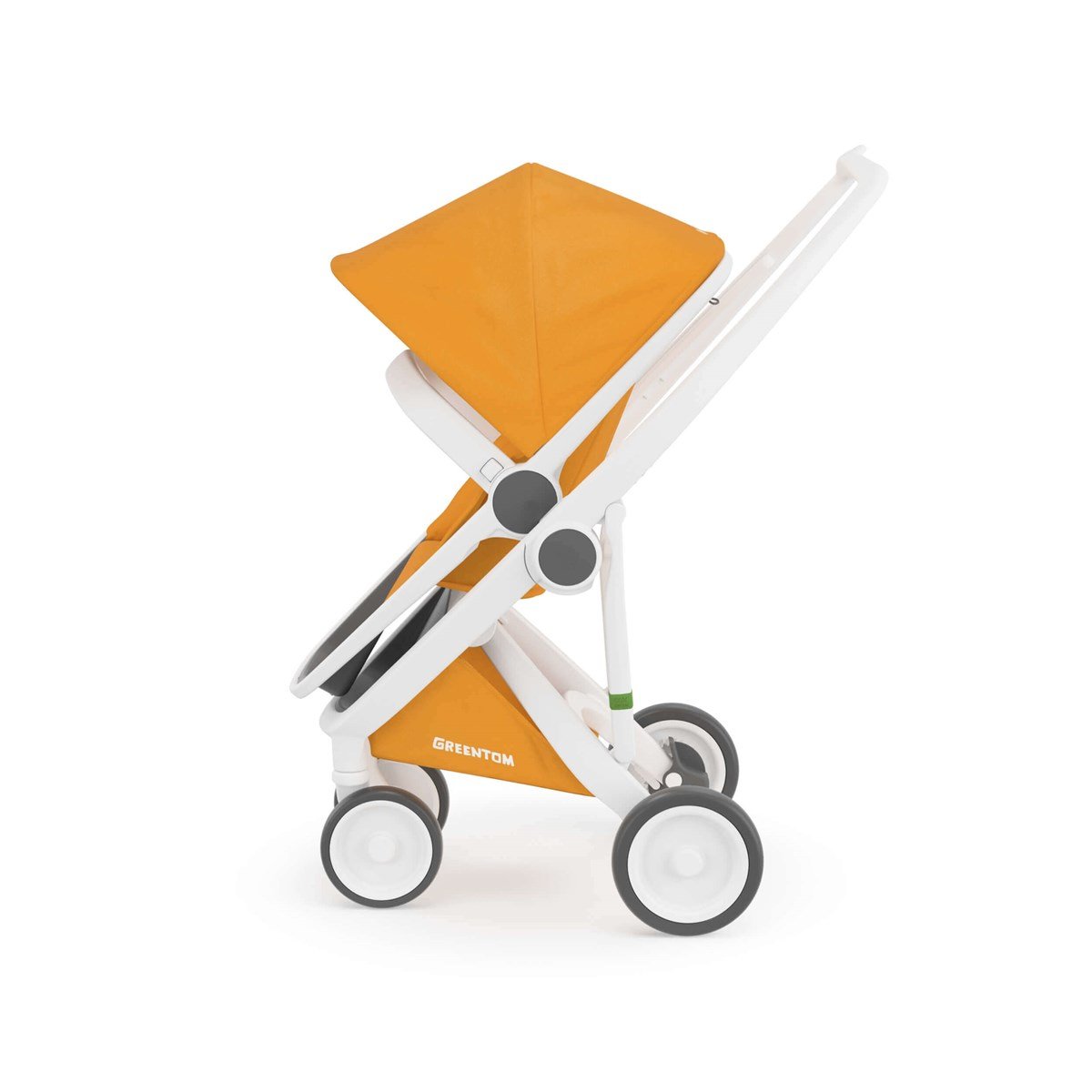 Greentom Reversible Çift Yönlü Bebek Arabası Beyaz Kasa Sarı