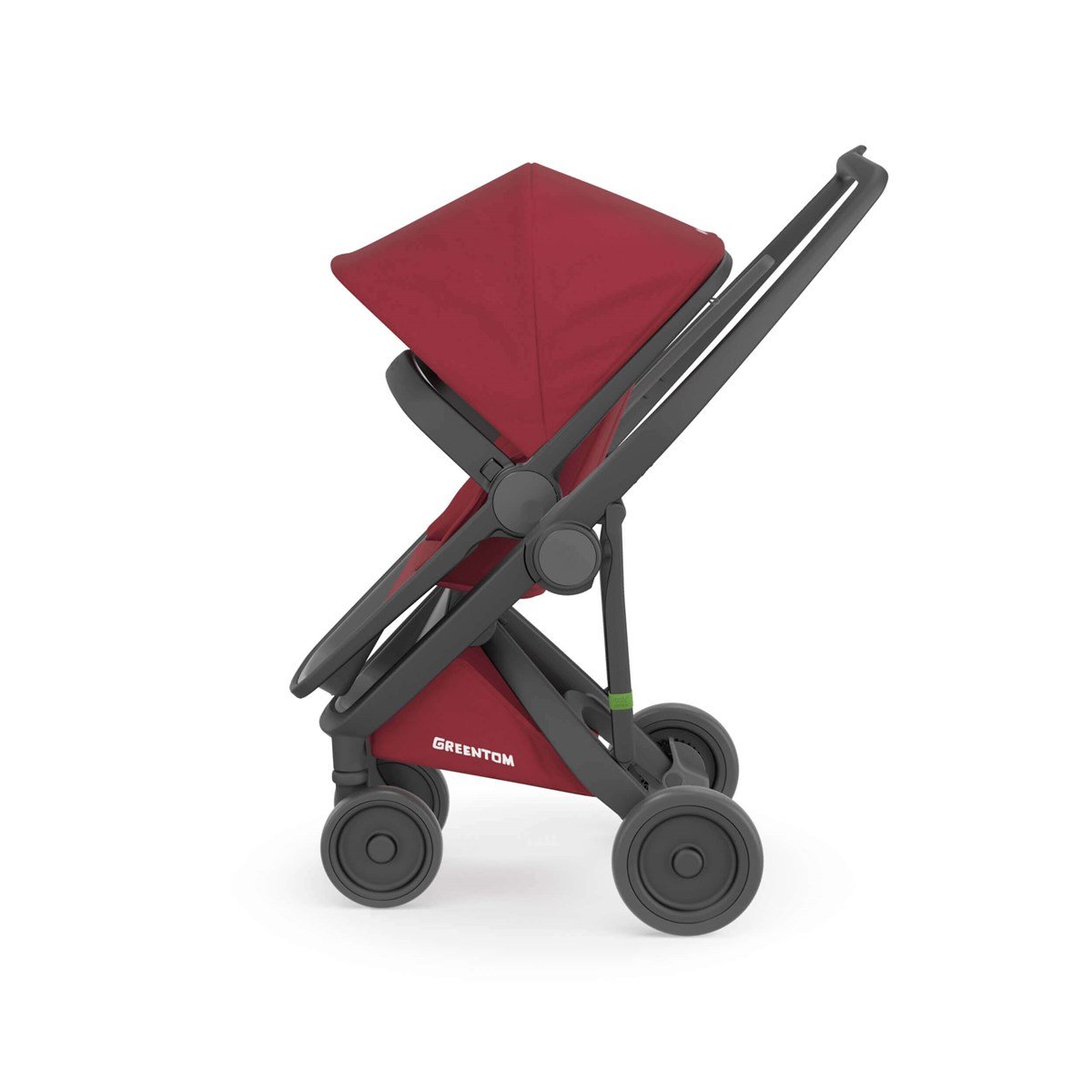 Greentom Reversible Çift Yönlü Bebek Arabası Siyah Kasa Çilek
