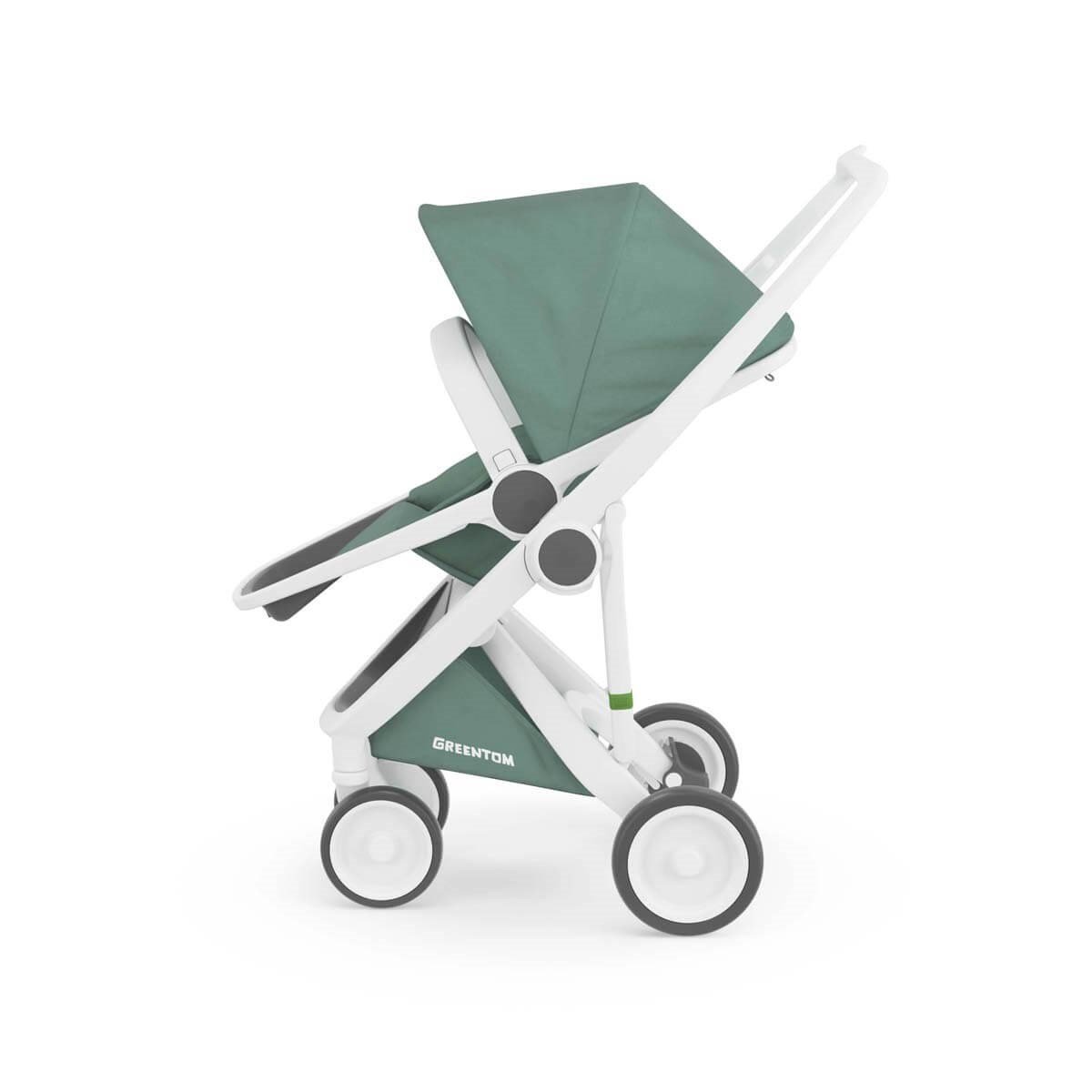 Greentom Reversible Çift Yönlü Bebek Arabası Beyaz Kasa Adaçayı