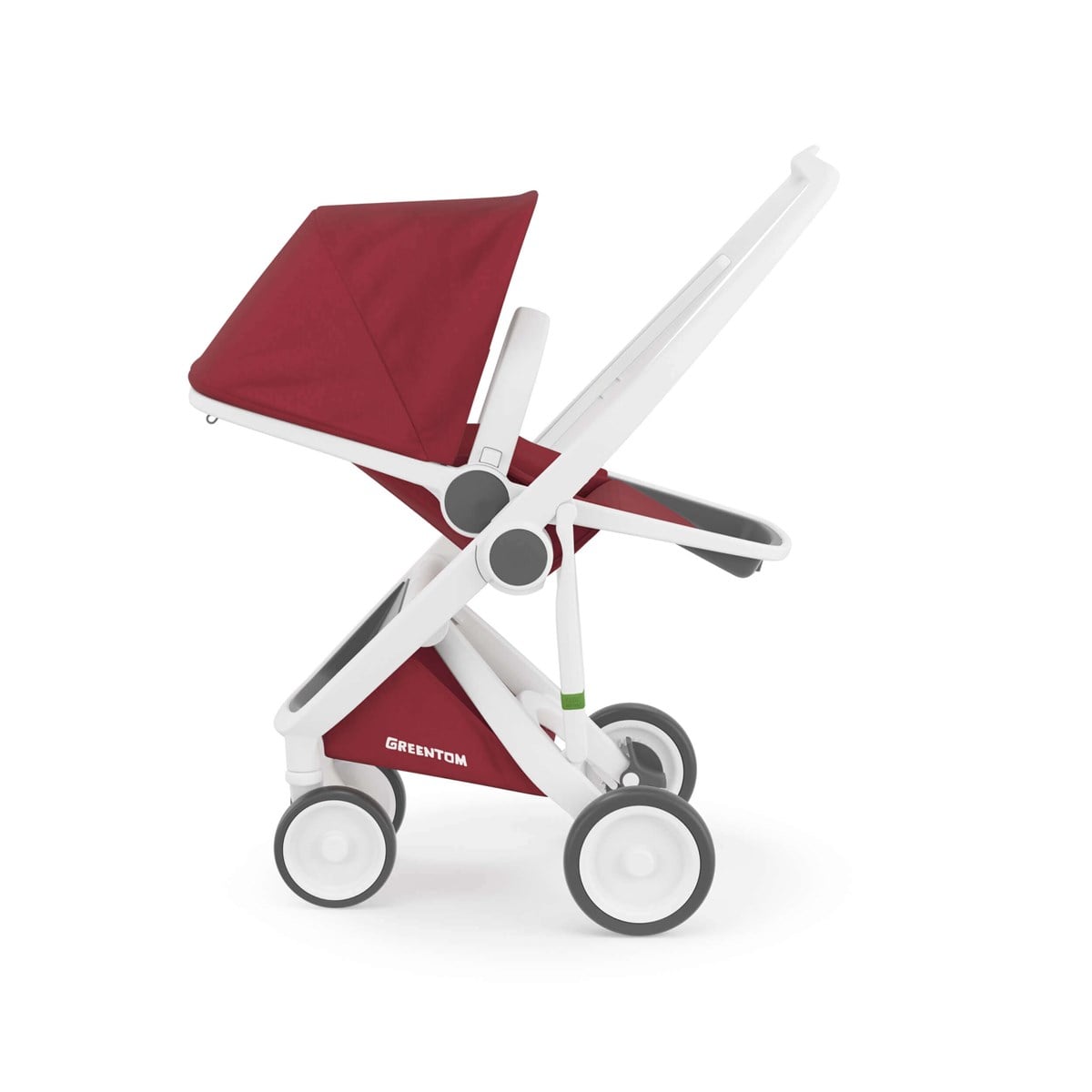Greentom Reversible Çift Yönlü Bebek Arabası Beyaz Kasa Çilek