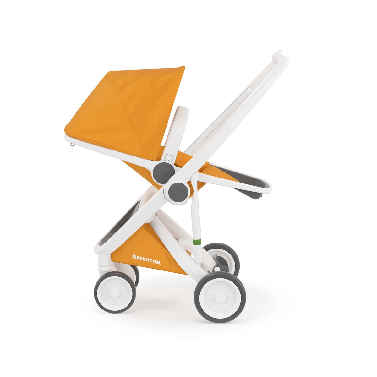 Greentom Reversible Çift Yönlü Bebek Arabası Beyaz Kasa Sarı