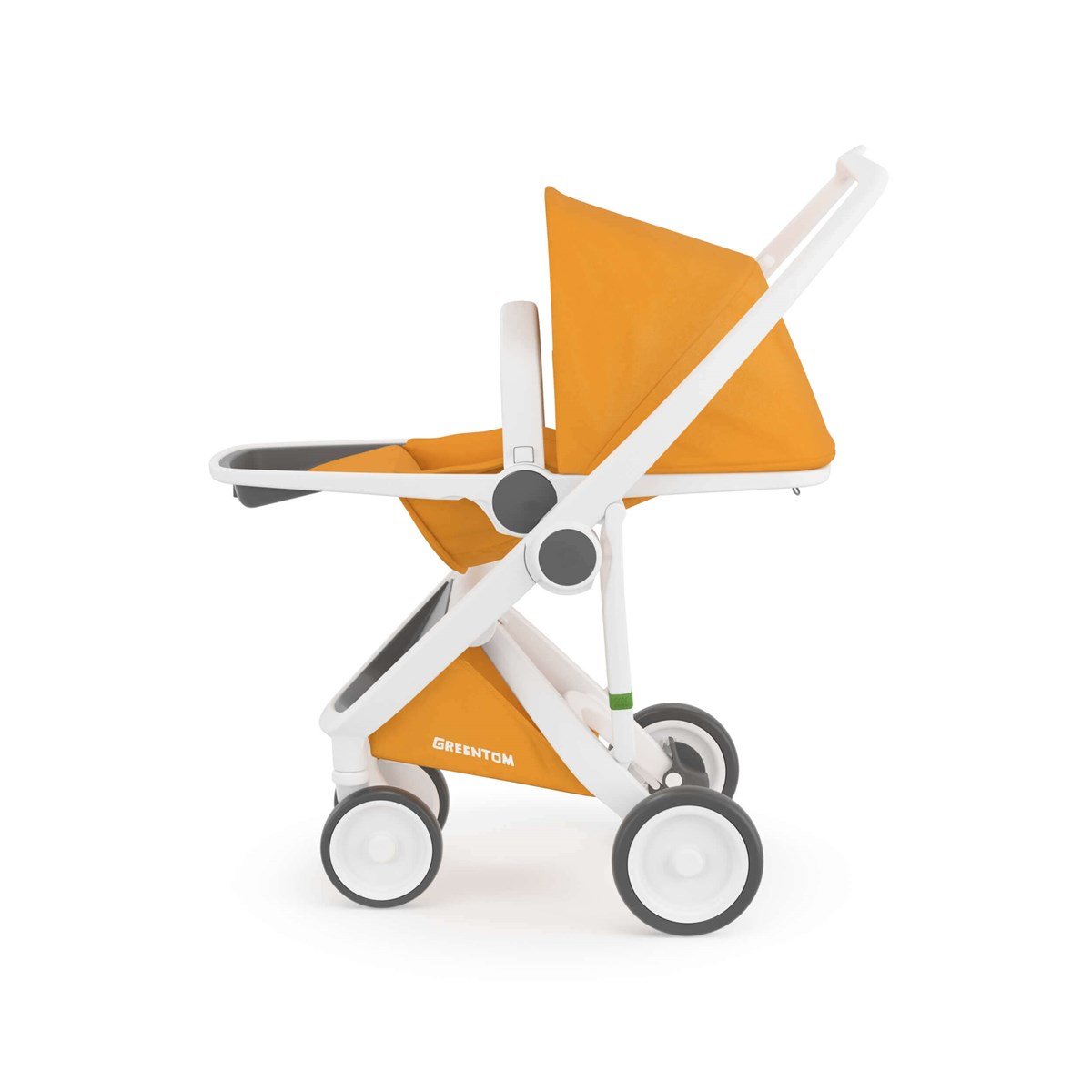 Greentom Reversible Çift Yönlü Bebek Arabası Beyaz Kasa Sarı