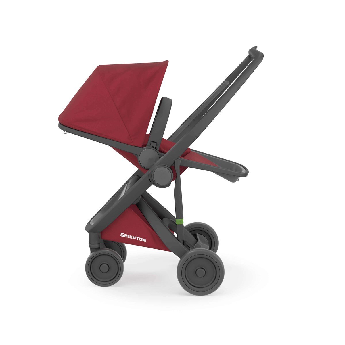 Greentom Reversible Çift Yönlü Bebek Arabası Siyah Kasa Çilek