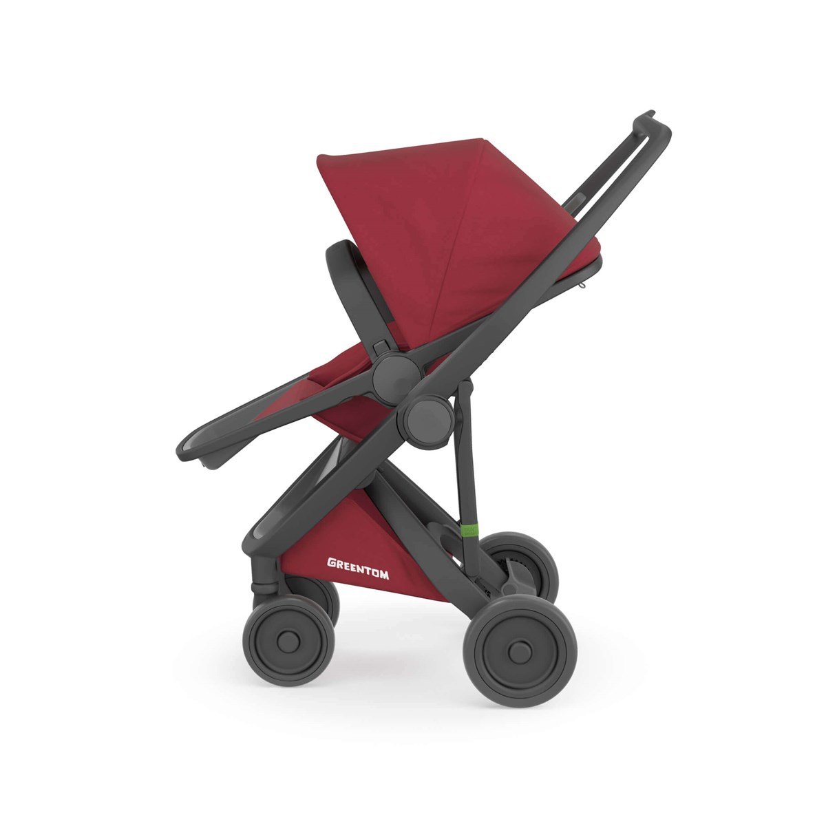 Greentom Reversible Çift Yönlü Bebek Arabası Siyah Kasa Çilek