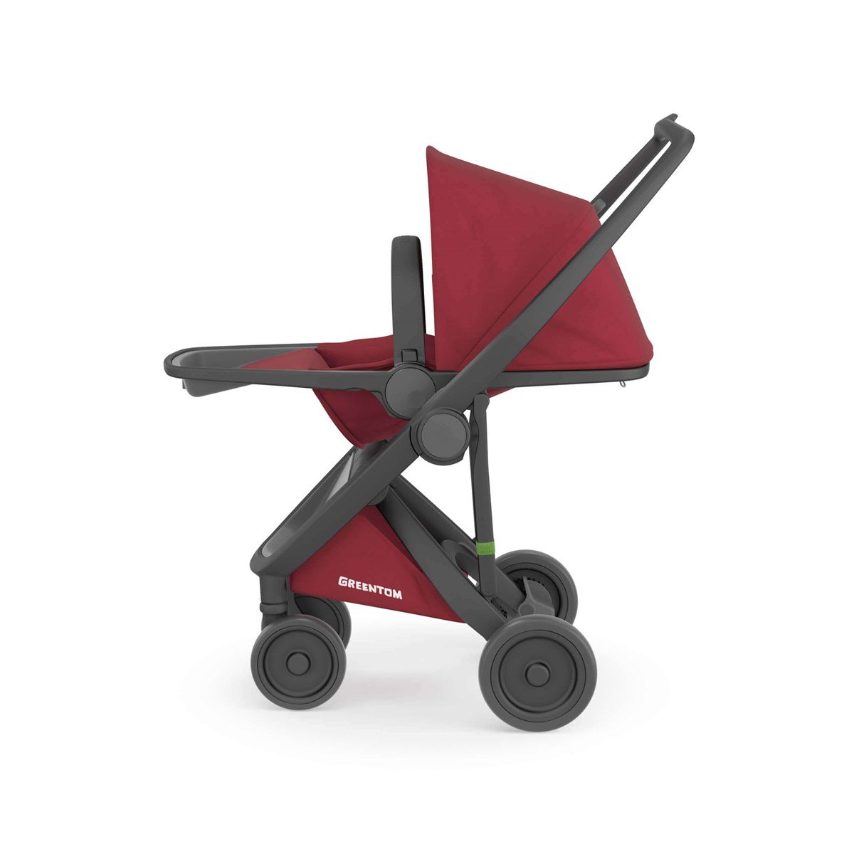 Greentom Reversible Çift Yönlü Bebek Arabası Siyah Kasa Çilek