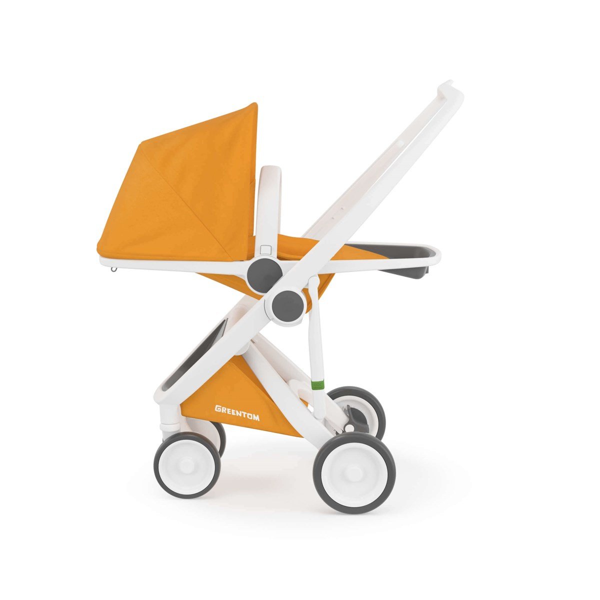 Greentom Reversible Çift Yönlü Bebek Arabası Beyaz Kasa Sarı