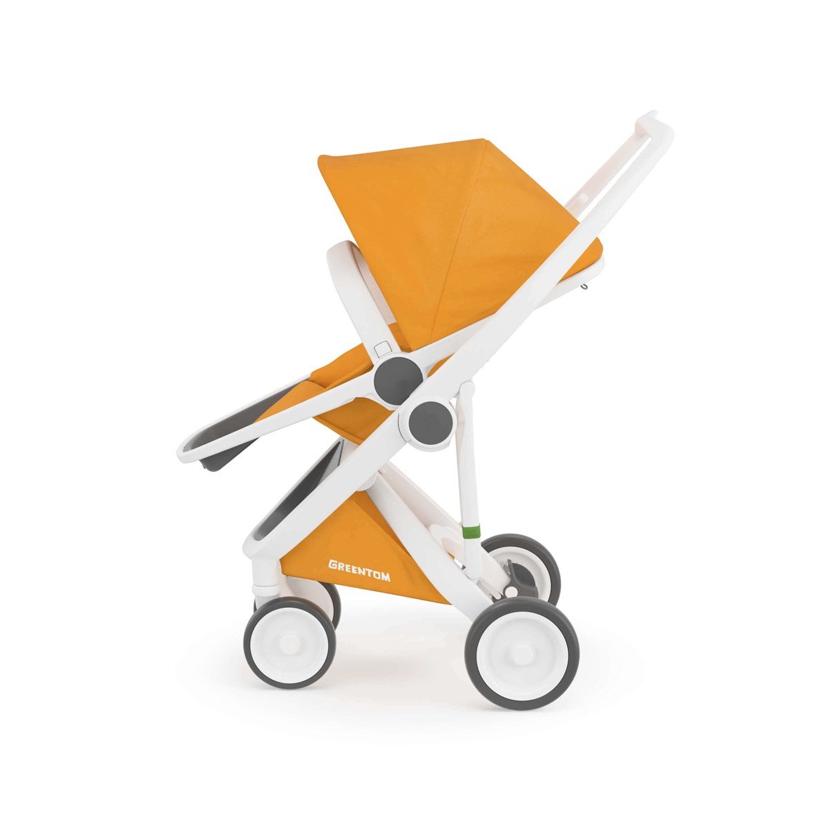 Greentom Reversible Çift Yönlü Bebek Arabası Beyaz Kasa Sarı
