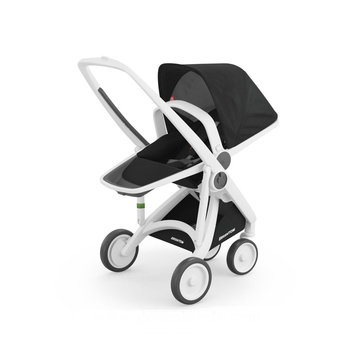 Greentom Reversible Çift Yönlü Bebek Arabası Beyaz Kasa Siyah