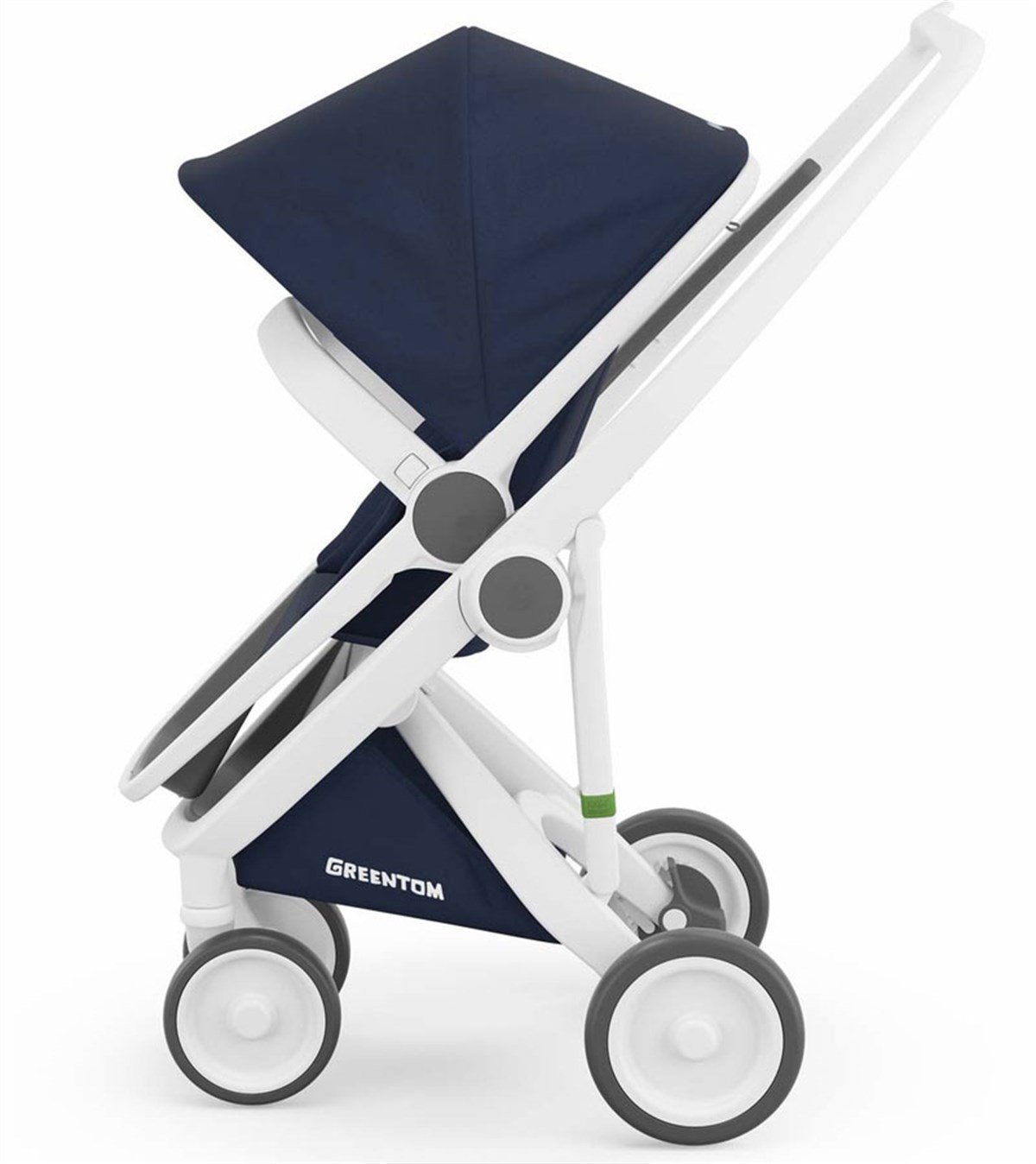 Greentom Reversible Çift Yönlü Bebek Arabası Beyaz Kasa Lacivert