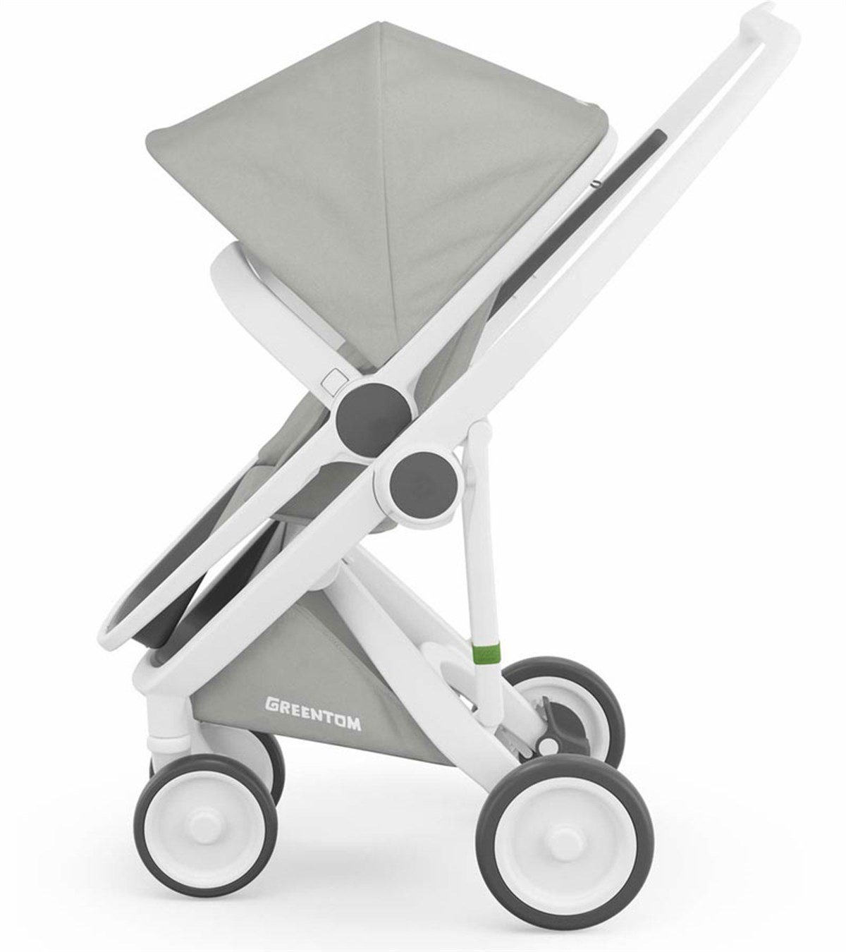 Greentom Reversible Çift Yönlü Bebek Arabası Beyaz Kasa Gri