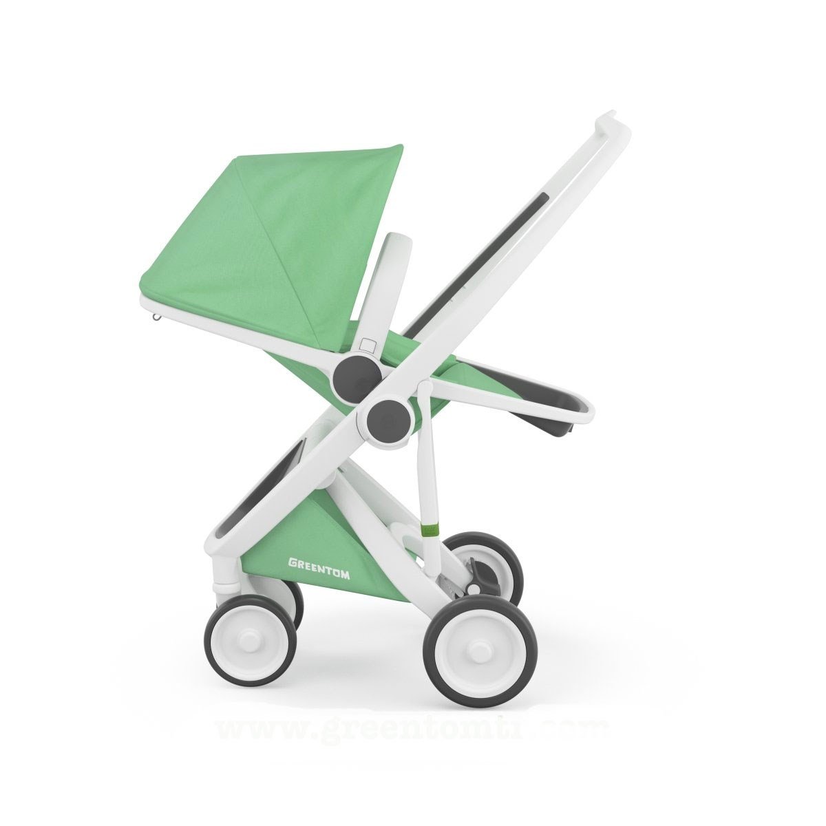 Greentom Reversible Çift Yönlü Bebek Arabası Beyaz Kasa Mint
