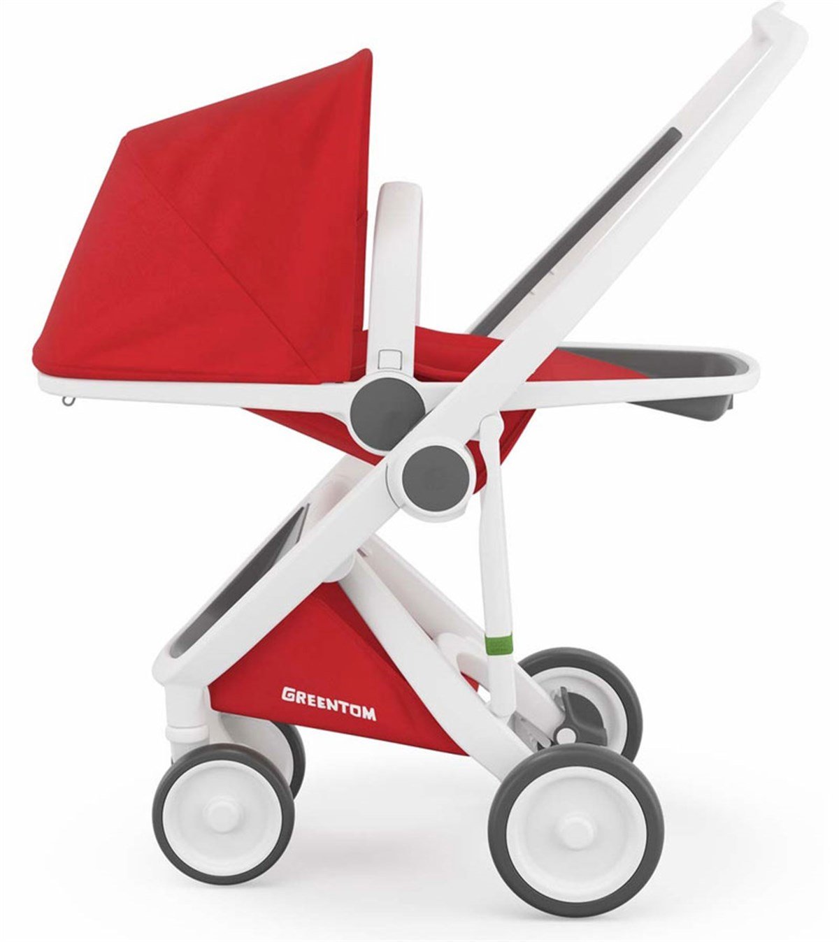 Greentom Reversible Çift Yönlü Bebek Arabası Beyaz Kasa Kırmızı