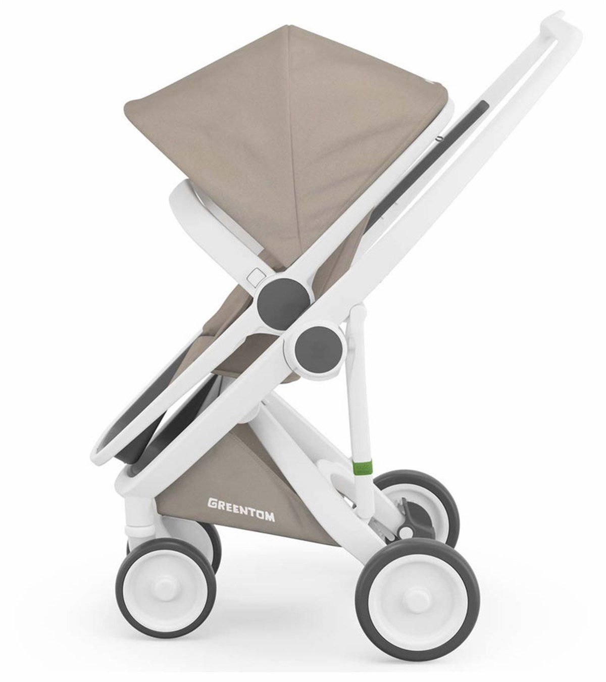 Greentom Reversible Çift Yönlü Bebek Arabası Beyaz Kasa Kum