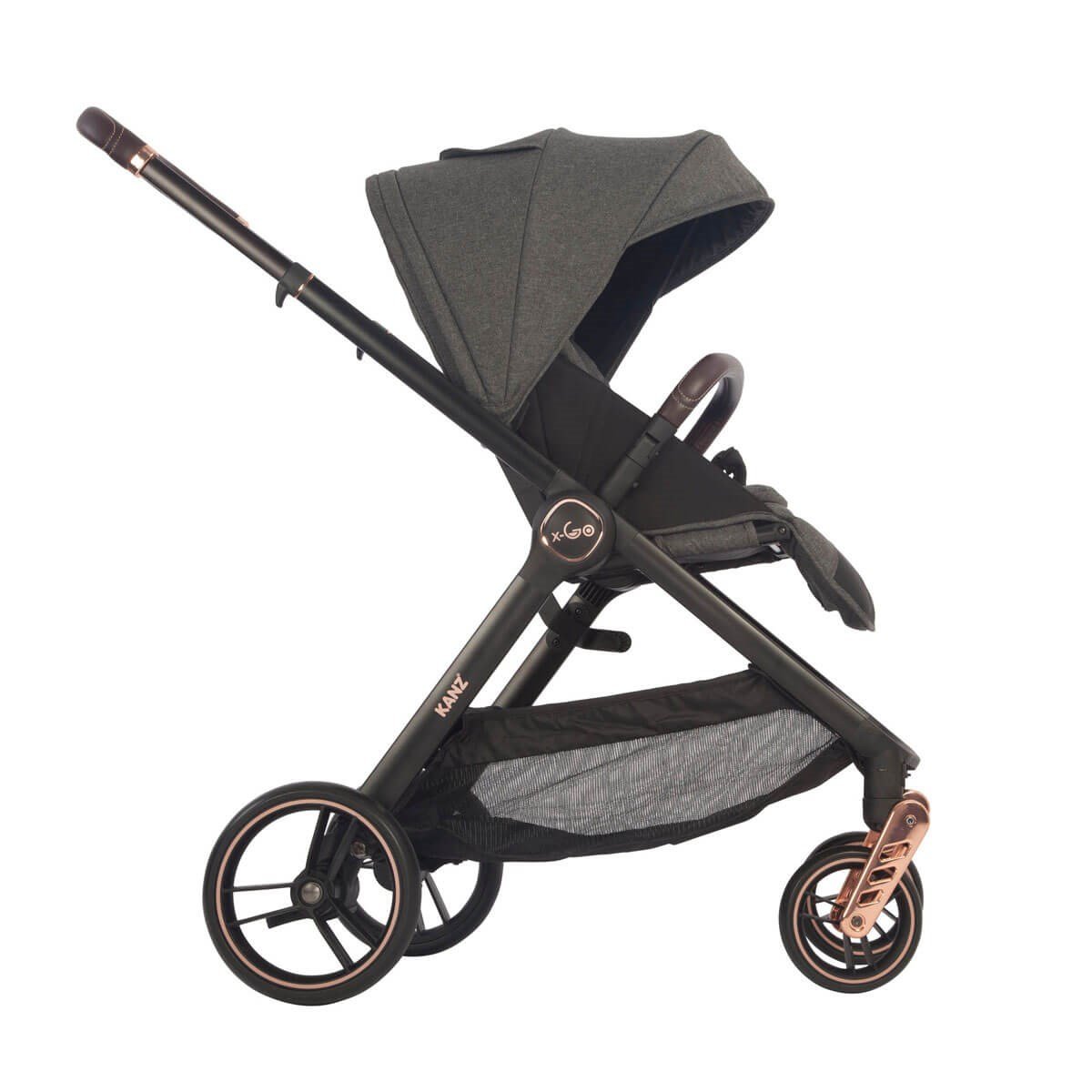 Kanz X-Go Çift Yönlü Bebek Arabası Rose Gold Gri