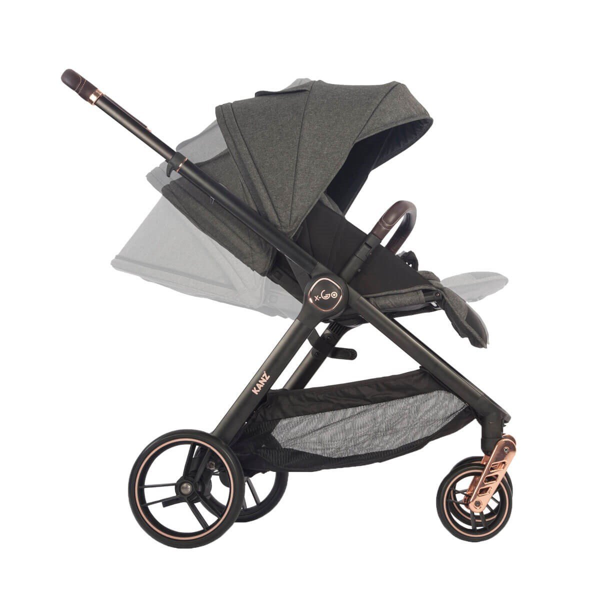 Kanz X-Go Çift Yönlü Bebek Arabası Rose Gold Gri