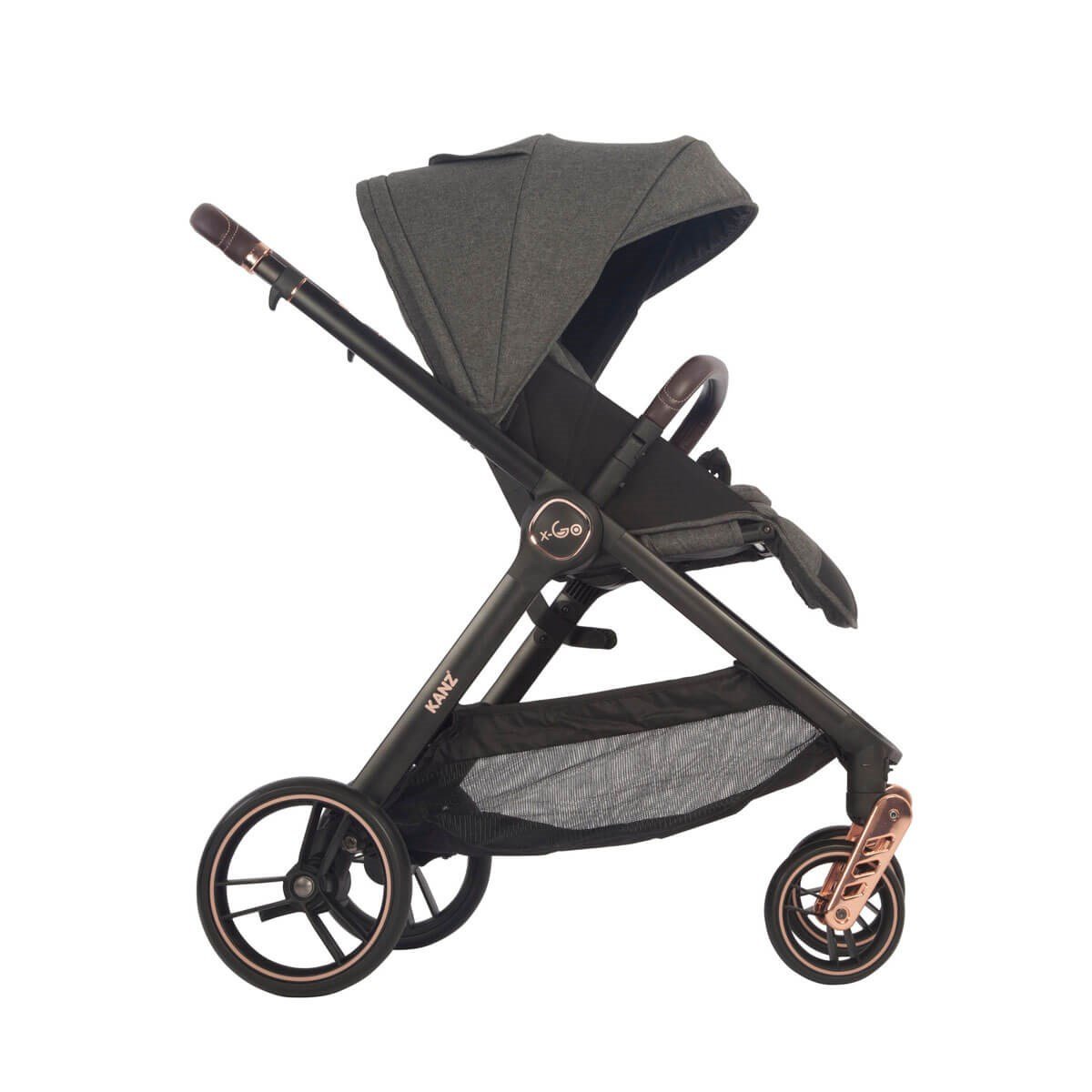 Kanz X-Go Çift Yönlü Bebek Arabası Rose Gold Gri