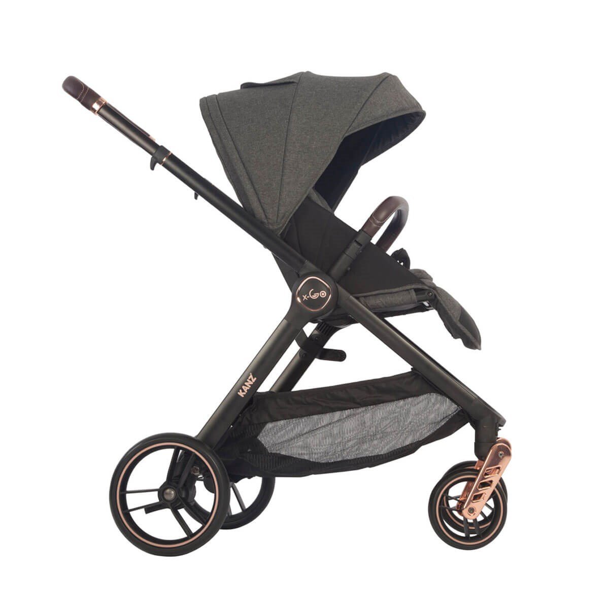 Kanz X-Go Çift Yönlü Bebek Arabası Rose Gold Gri