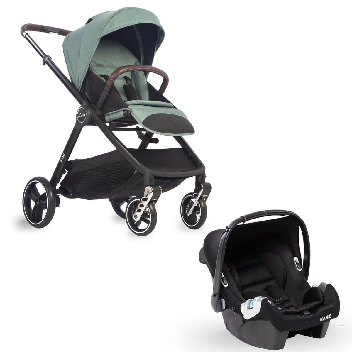 Kanz X-Go Travel Sistem Bebek Arabası Silver Yeşil
