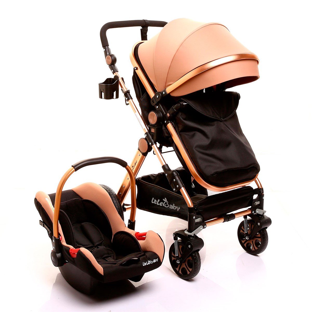 LeleBaby Ligou Gold Travel Sistem Bebek Arabası Krem