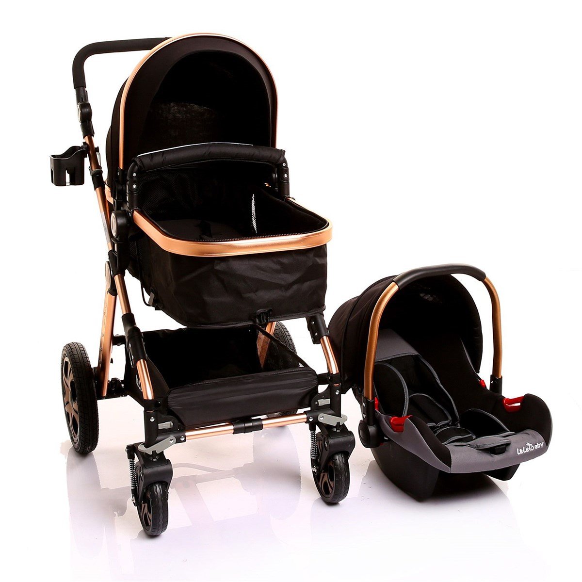 LeleBaby Ligou Gold Travel Sistem Bebek Arabası Siyah