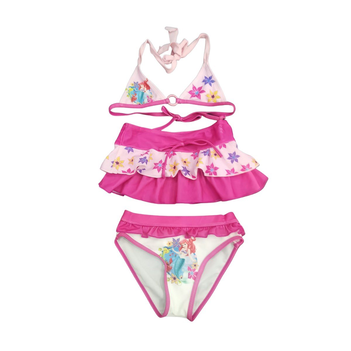 Little Mermaid Lisanslı Pareolu Etekli Kız Çocuk Bikini