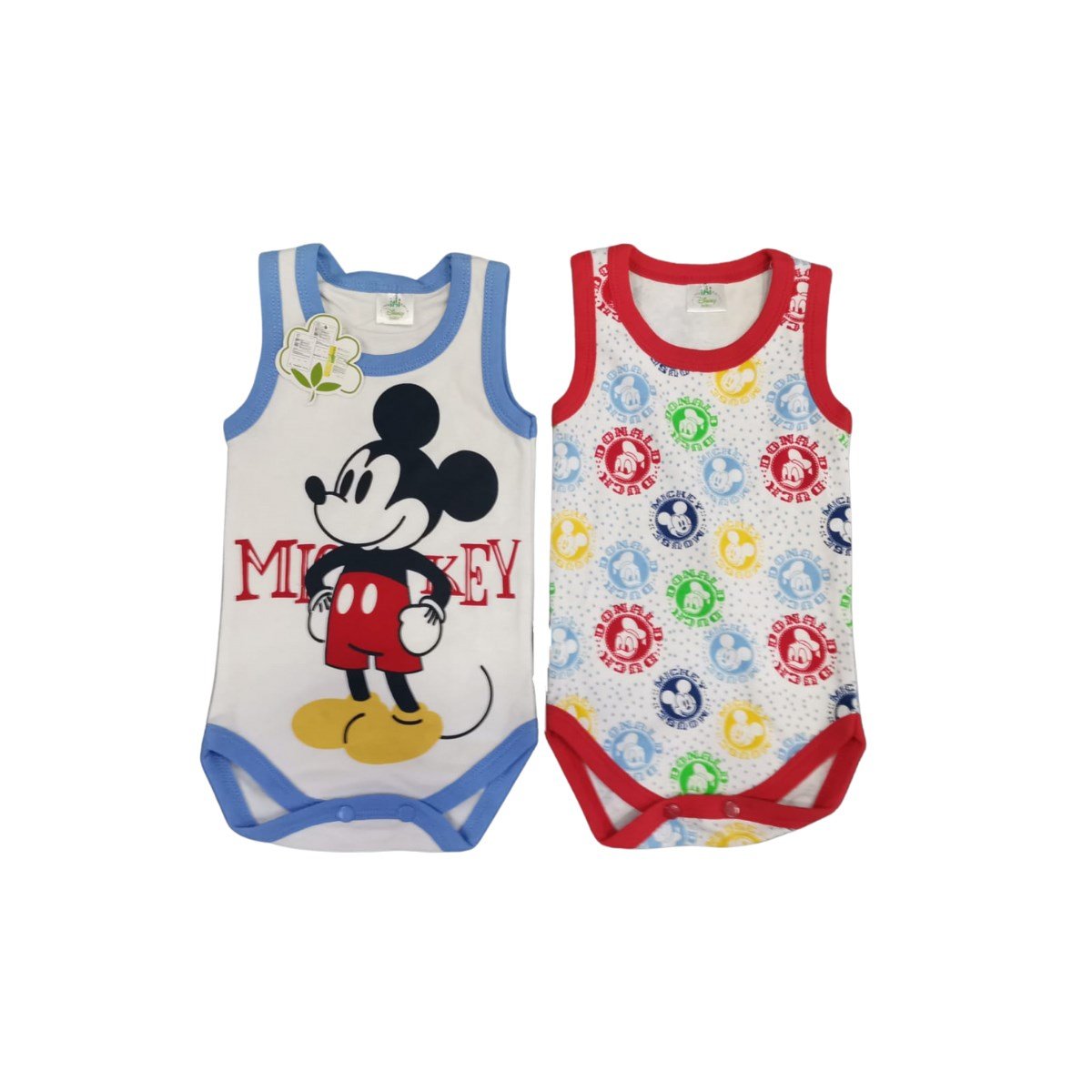 Mickey Mouse 2'li Askılı Çıtçıtlı Bebek Body
