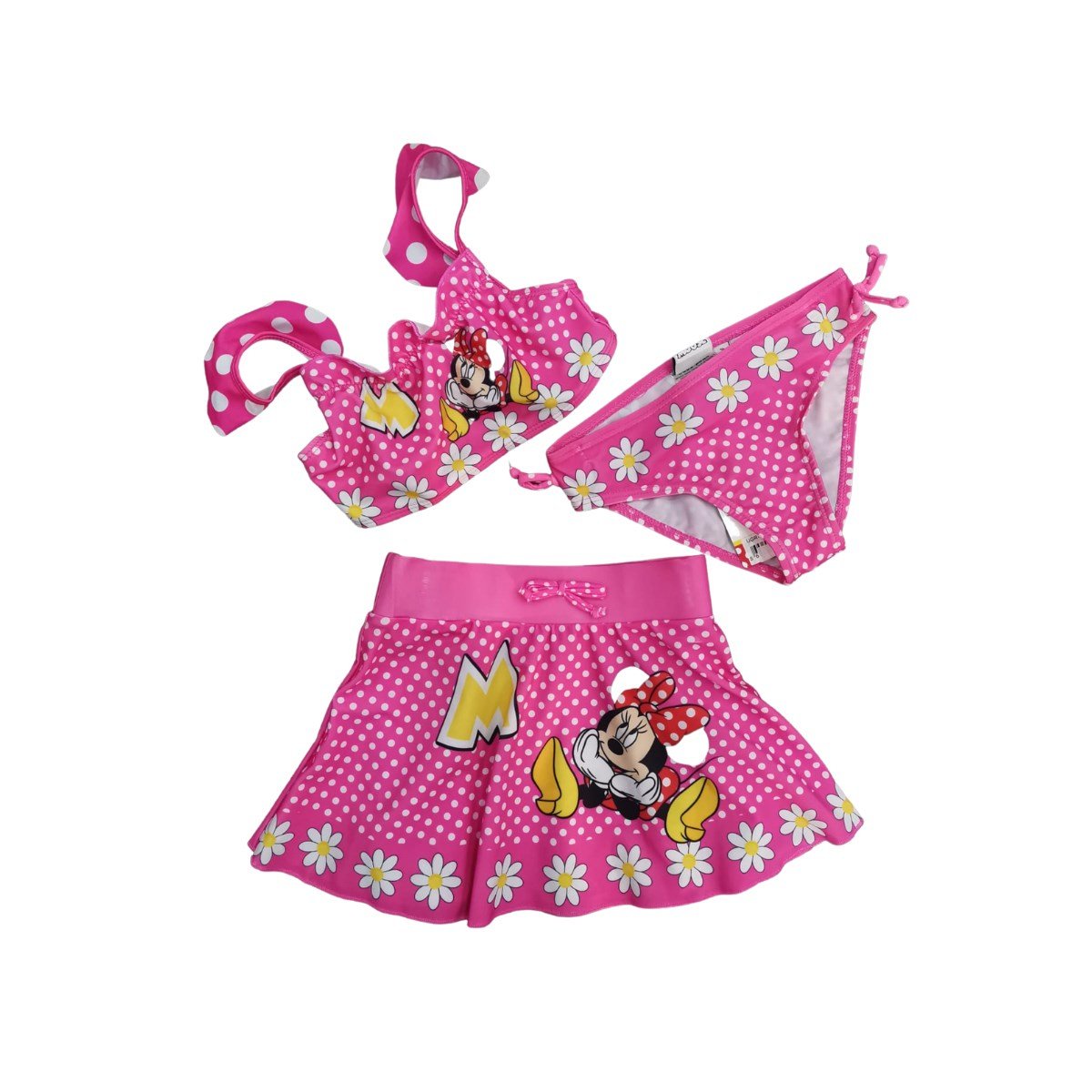 Minnie Mouse Kız Çocuk Etekli Bikini Takımı Pembe