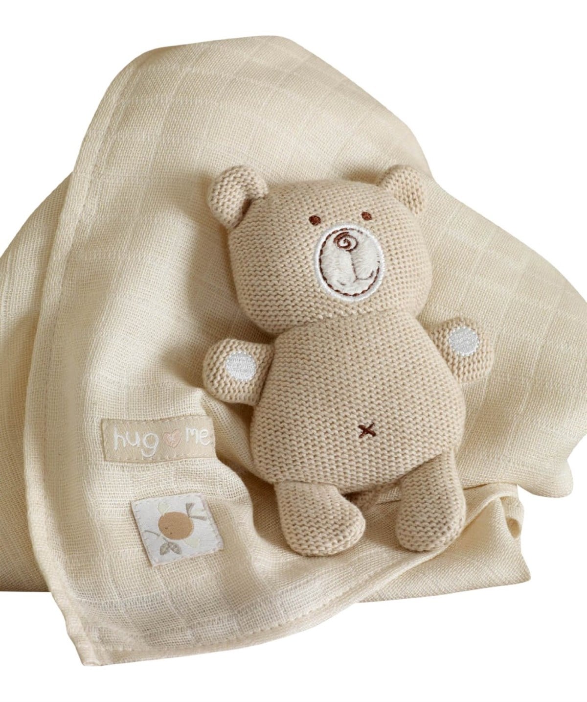 Natures Purest Hug Me Organik Örme Ayı ve Muslin Şal
