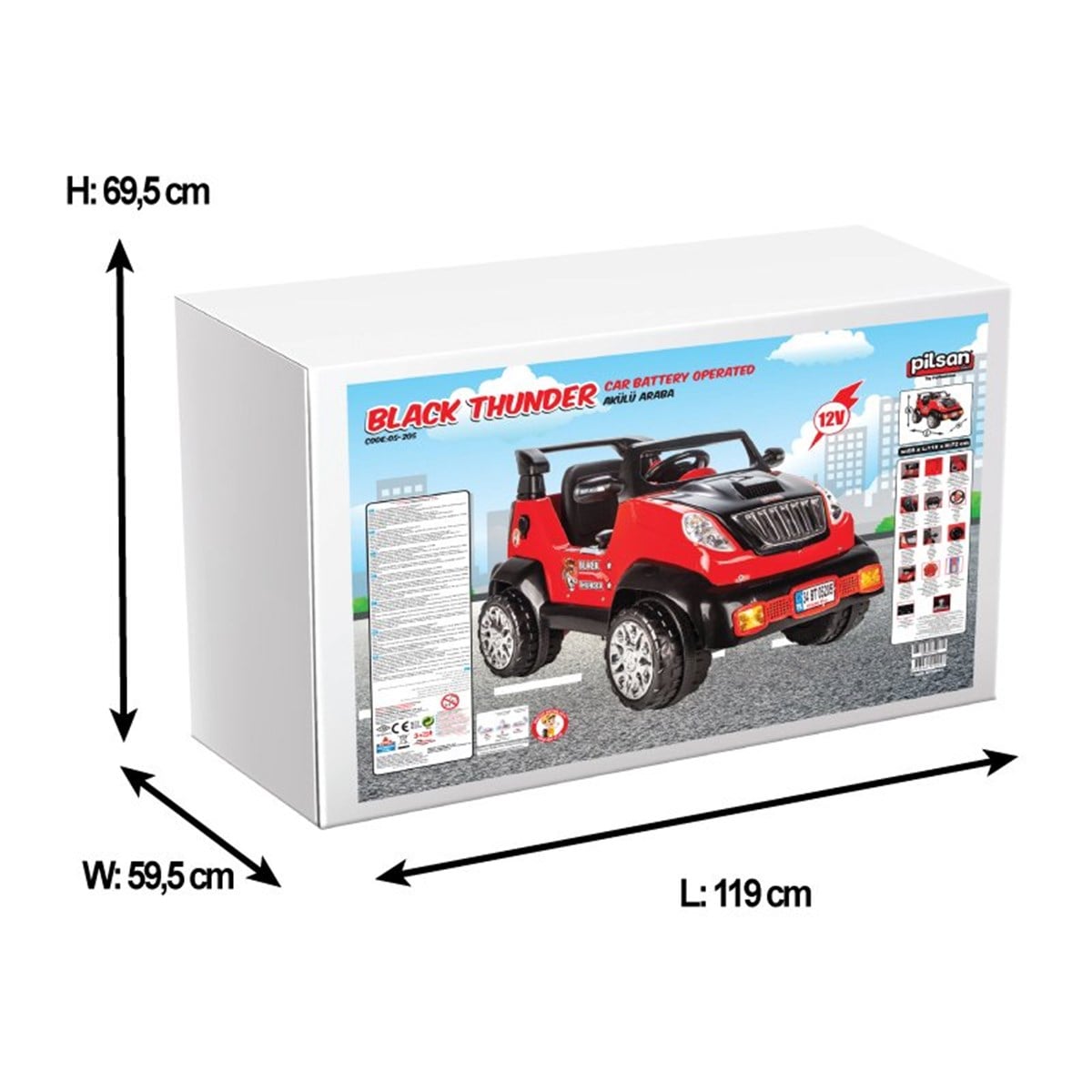 Pilsan Black Thunder 12 Volt Akülü Jeep