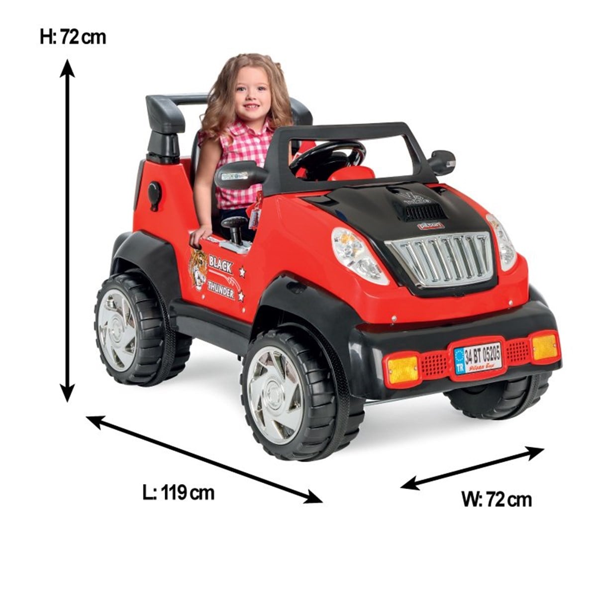 Pilsan Black Thunder 12 Volt Akülü Jeep