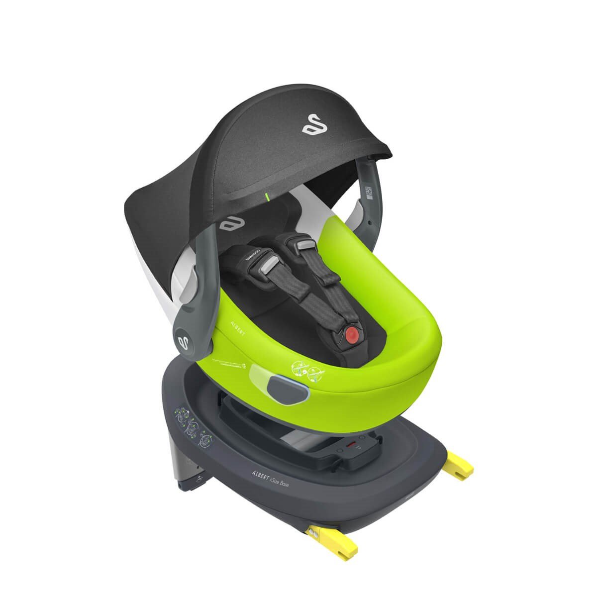 Swandoo Albert I-Size İsofix Bazalı 0-13 Kg Oto Koltuğu Anakucağı Yeşil Beyaz