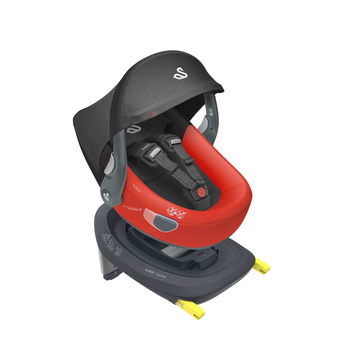 Swandoo Albert I-Size İsofix Bazalı 0-13 Kg Oto Koltuğu Anakucağı Kırmızı Siyah