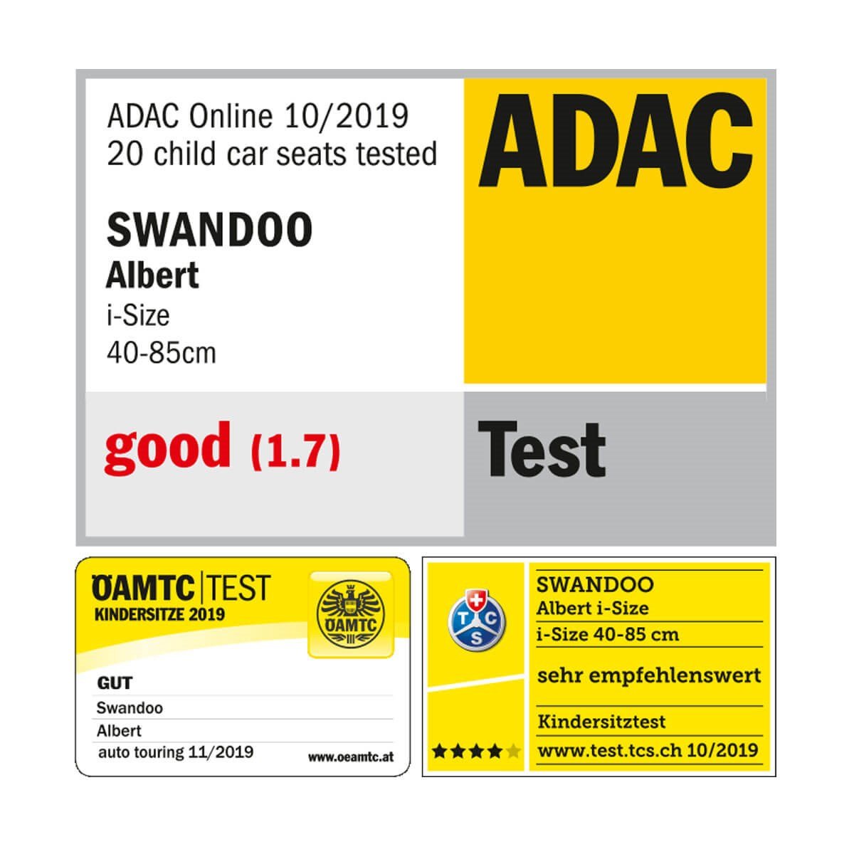 Swandoo Albert Lite 0-13 Kg Oto Koltuğu Ana Kucağı Siyah
