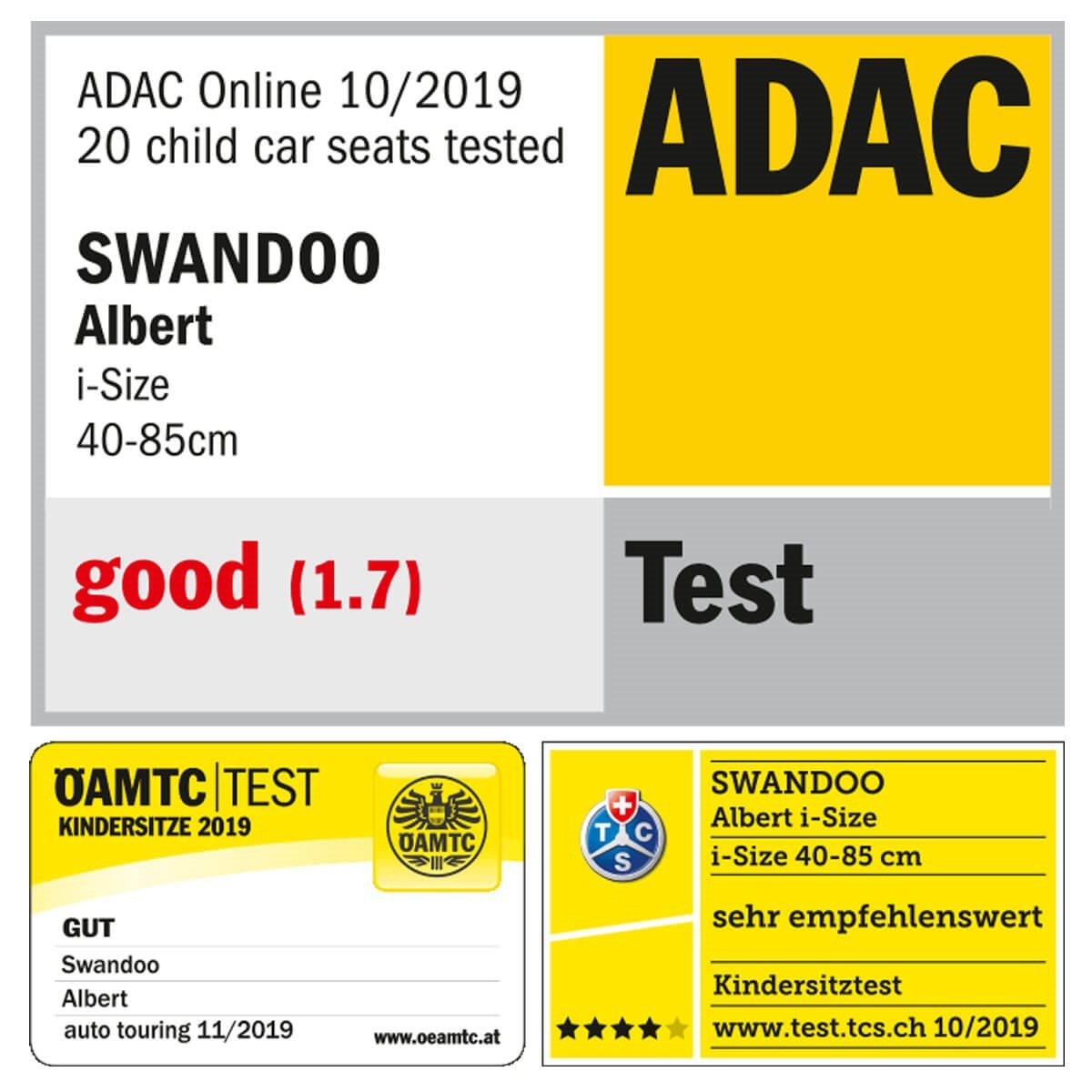 Swandoo Albert Lite 0-13 Kg Oto Koltuğu Ana Kucağı Gri