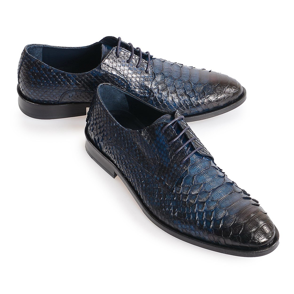 Flower Lacivert Flower Piton Klasik Ayakkabı