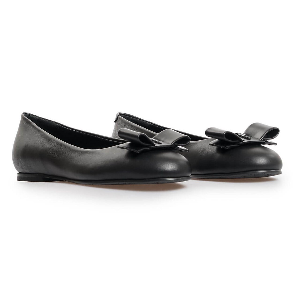 Flower Siyah Flower Deri Fiyonk Detaylı Babet