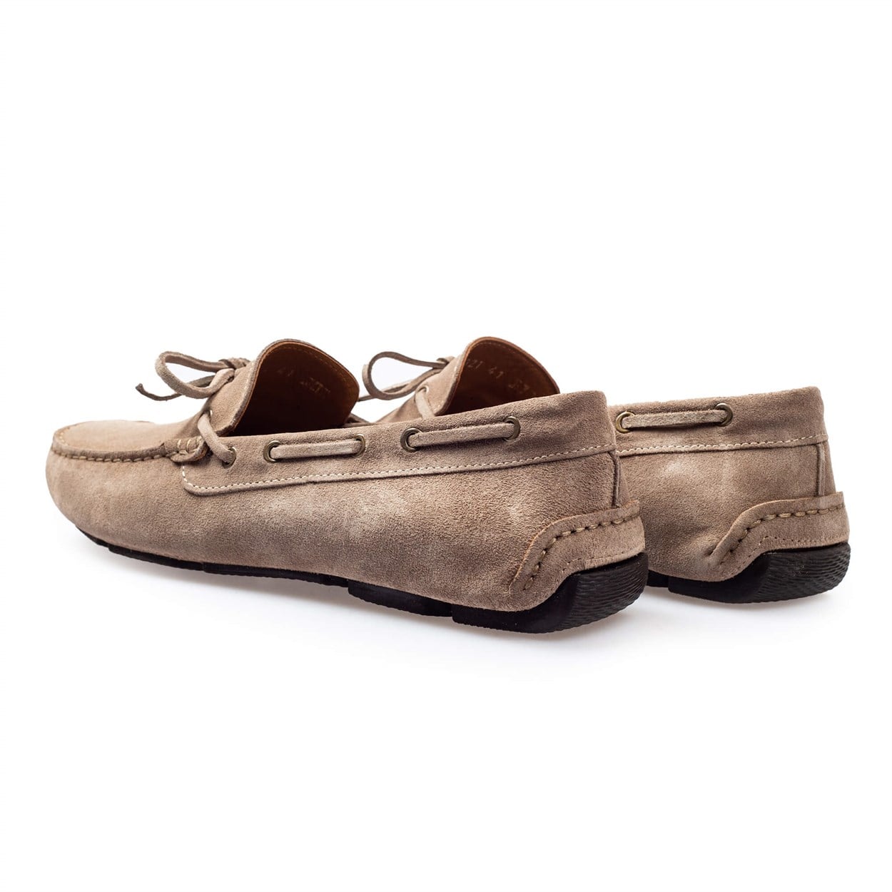 Flower Vizon Flower Süet Bej Erkek Loafer Ayakkabı