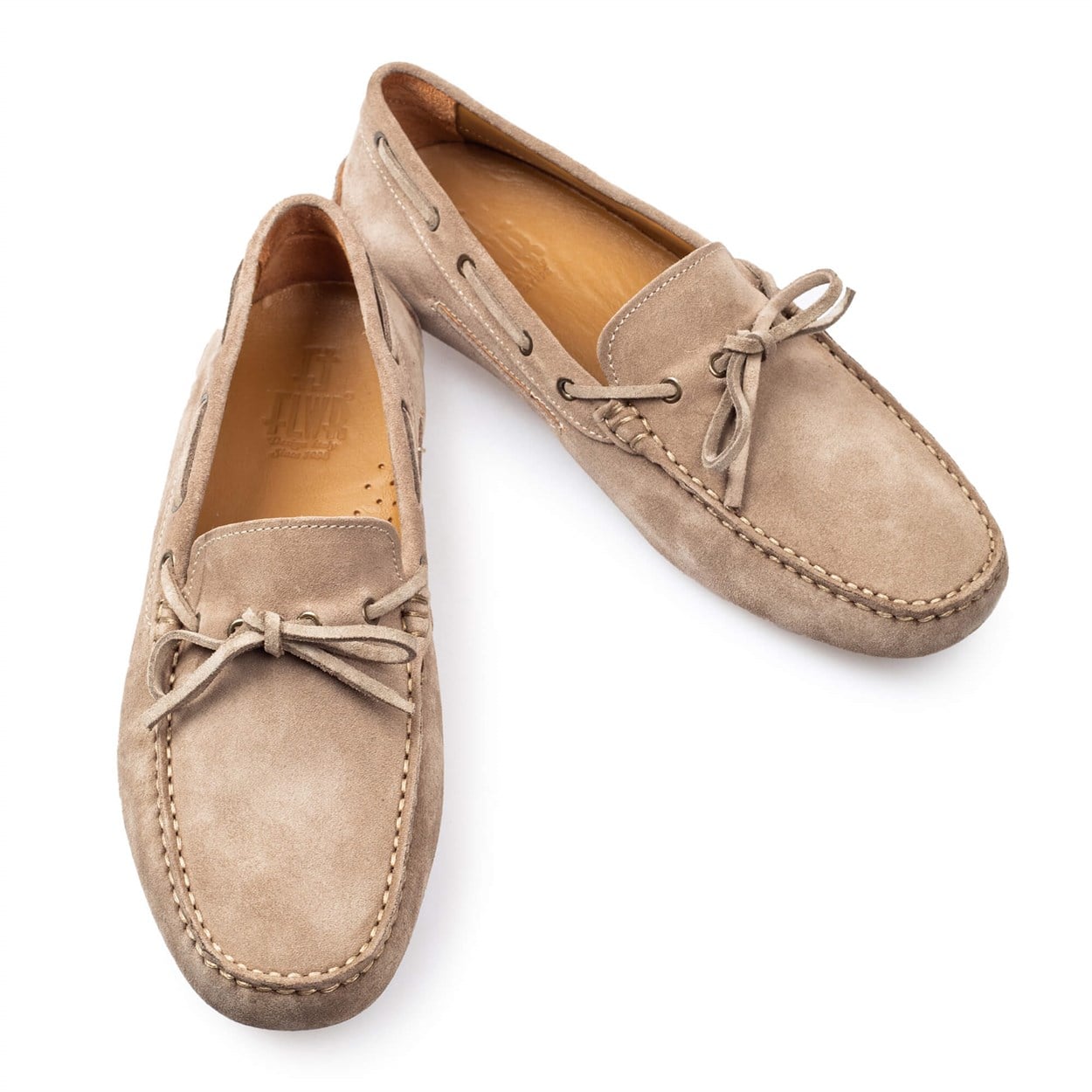 Flower Vizon Flower Süet Bej Erkek Loafer Ayakkabı