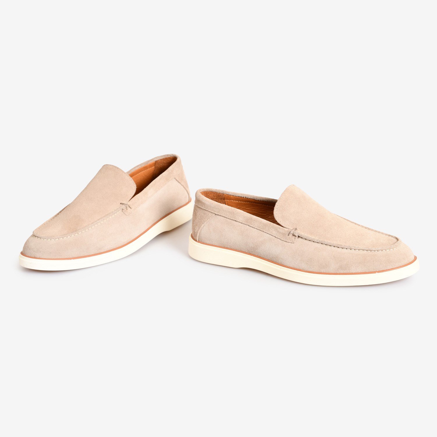 Flower Bej Flower Süet Erkek Loafer