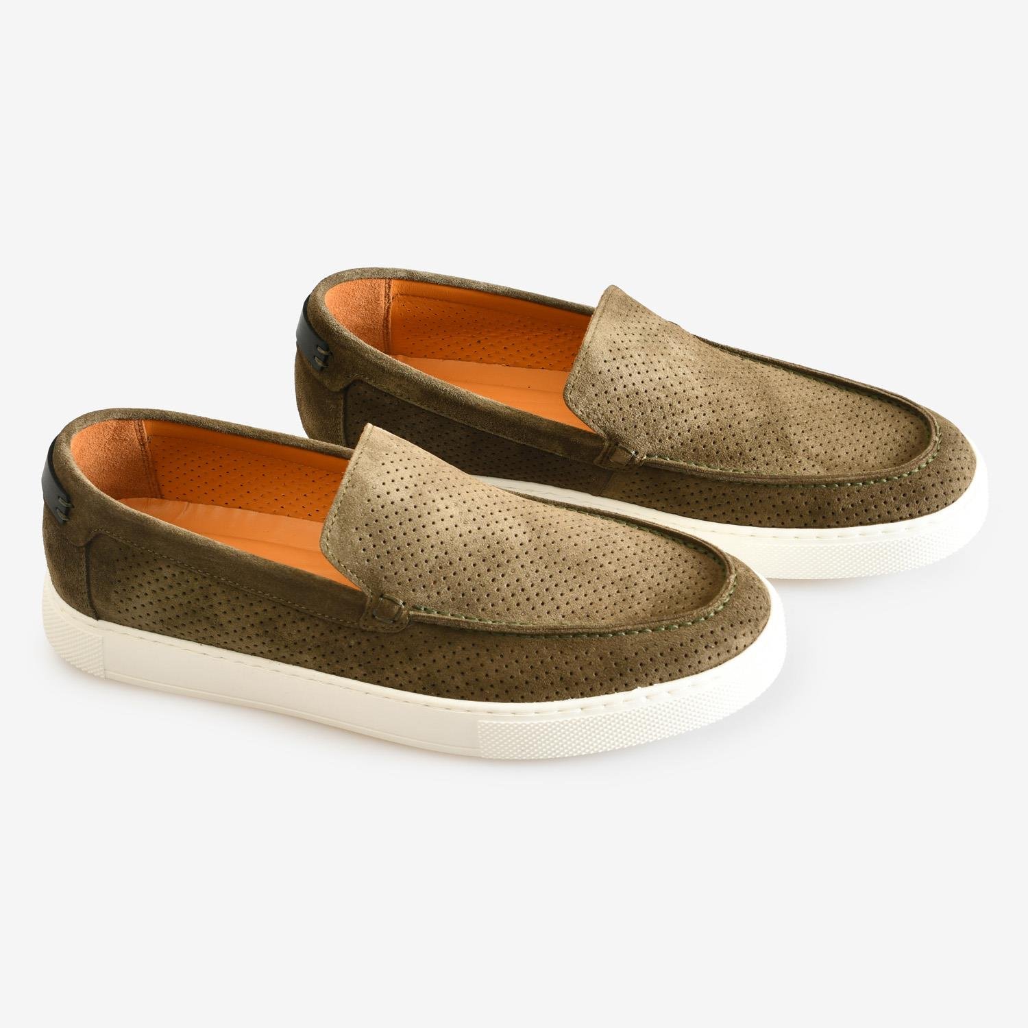 Flower Haki Flower Süet Erkek Loafer