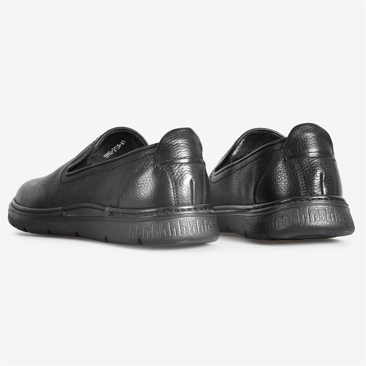 Flower Siyah Flower Deri Erkek Loafer