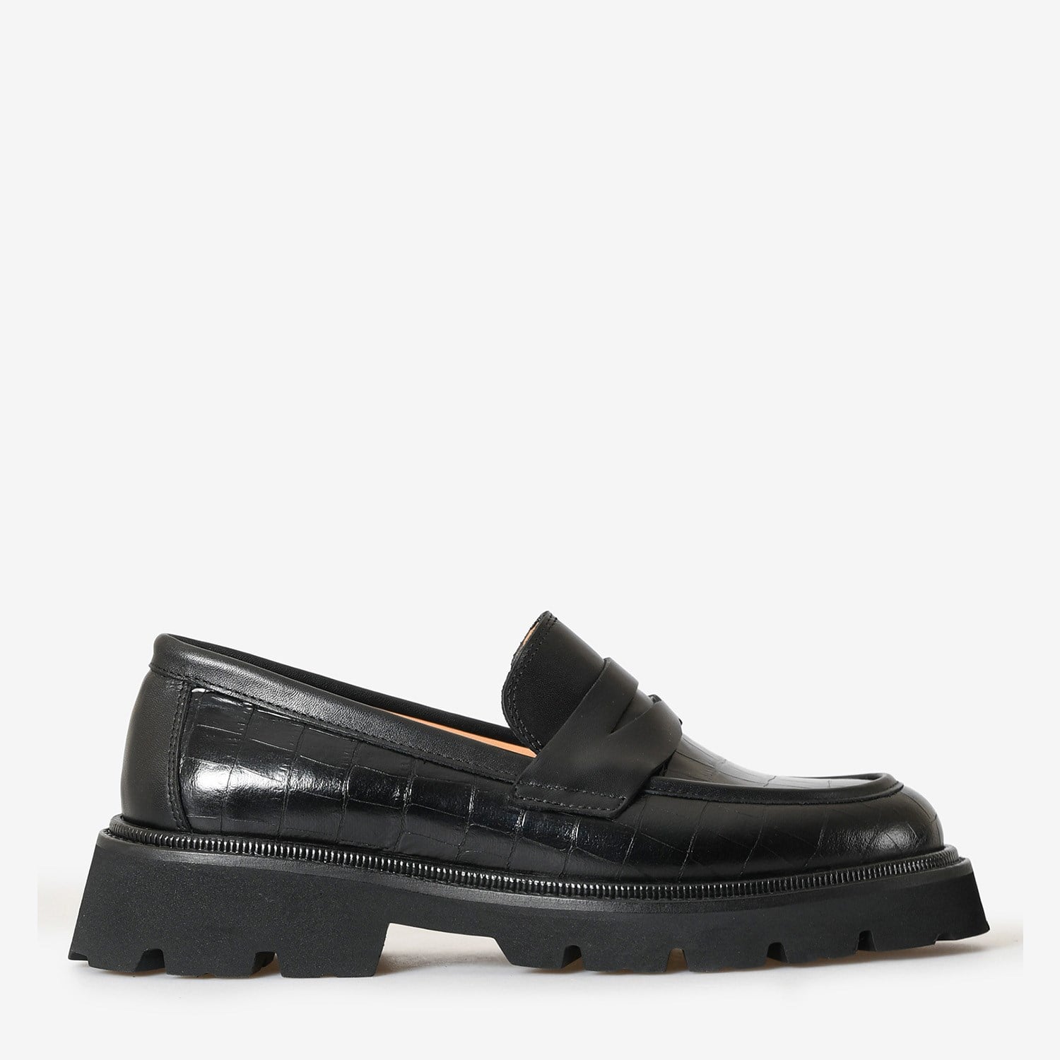 Flower Siyah Flower Deri Kadın Loafer