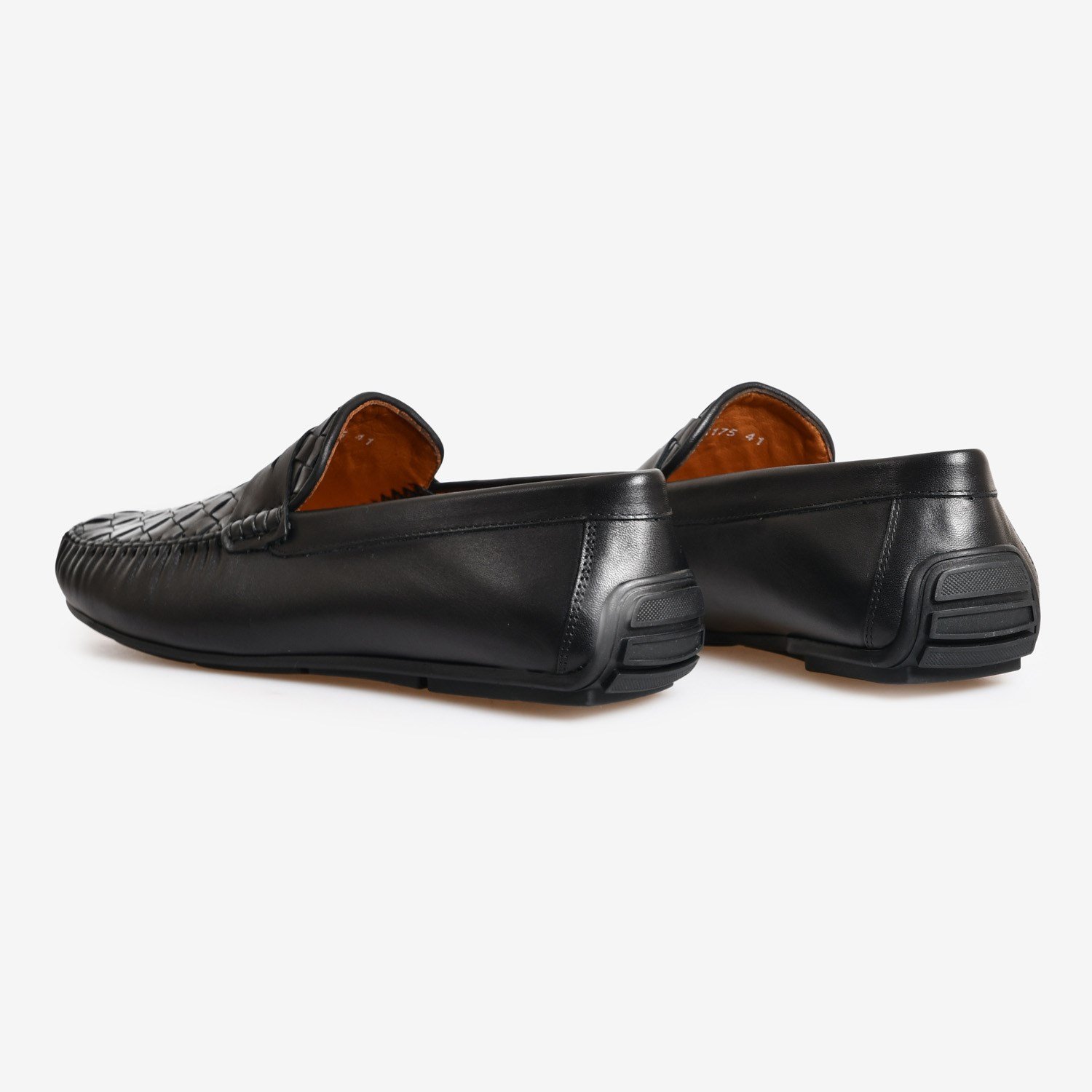 Flower Siyah Flower Örgü Deri Erkek Loafer