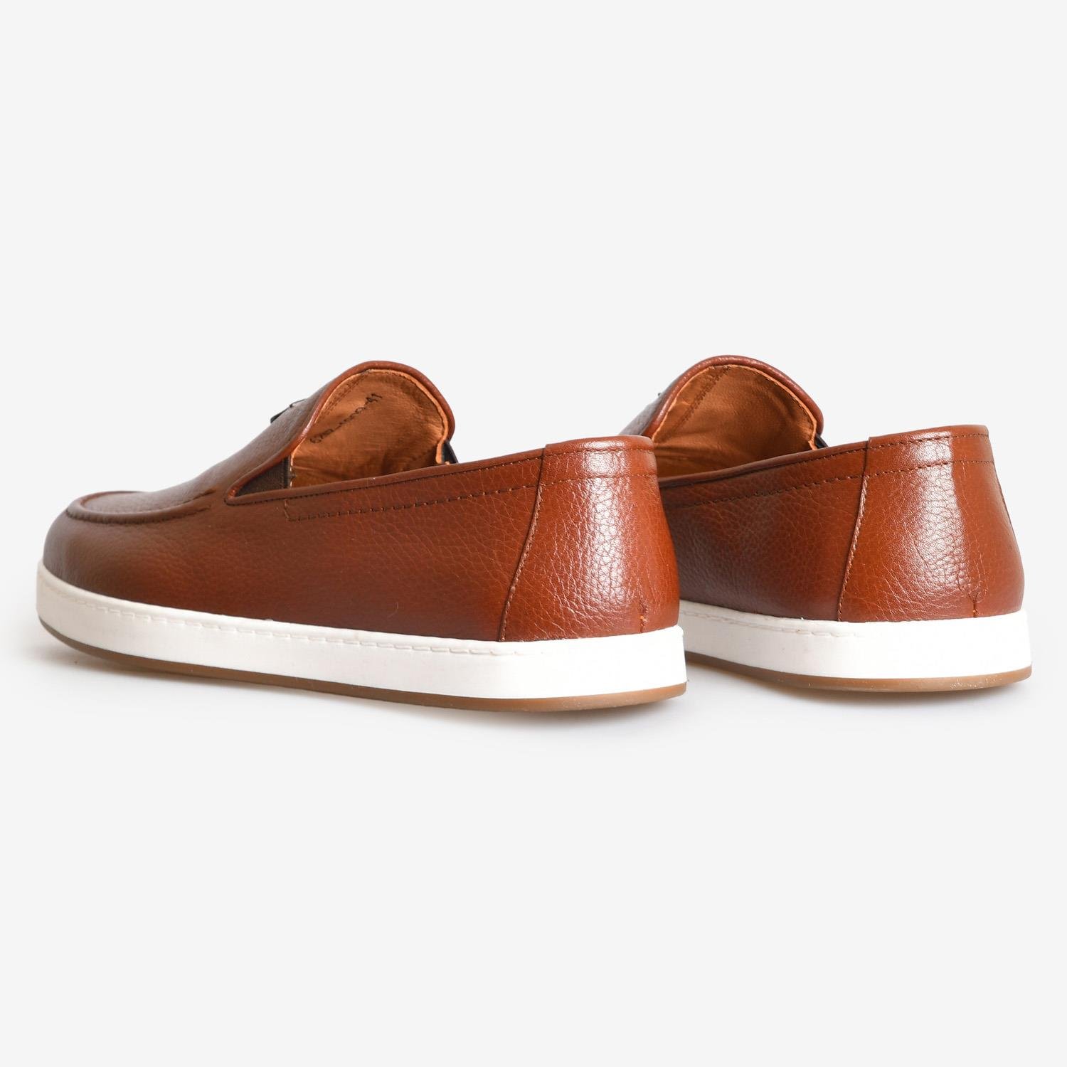 Flower Taba Flower Taba Deri Düz Erkek Loafer