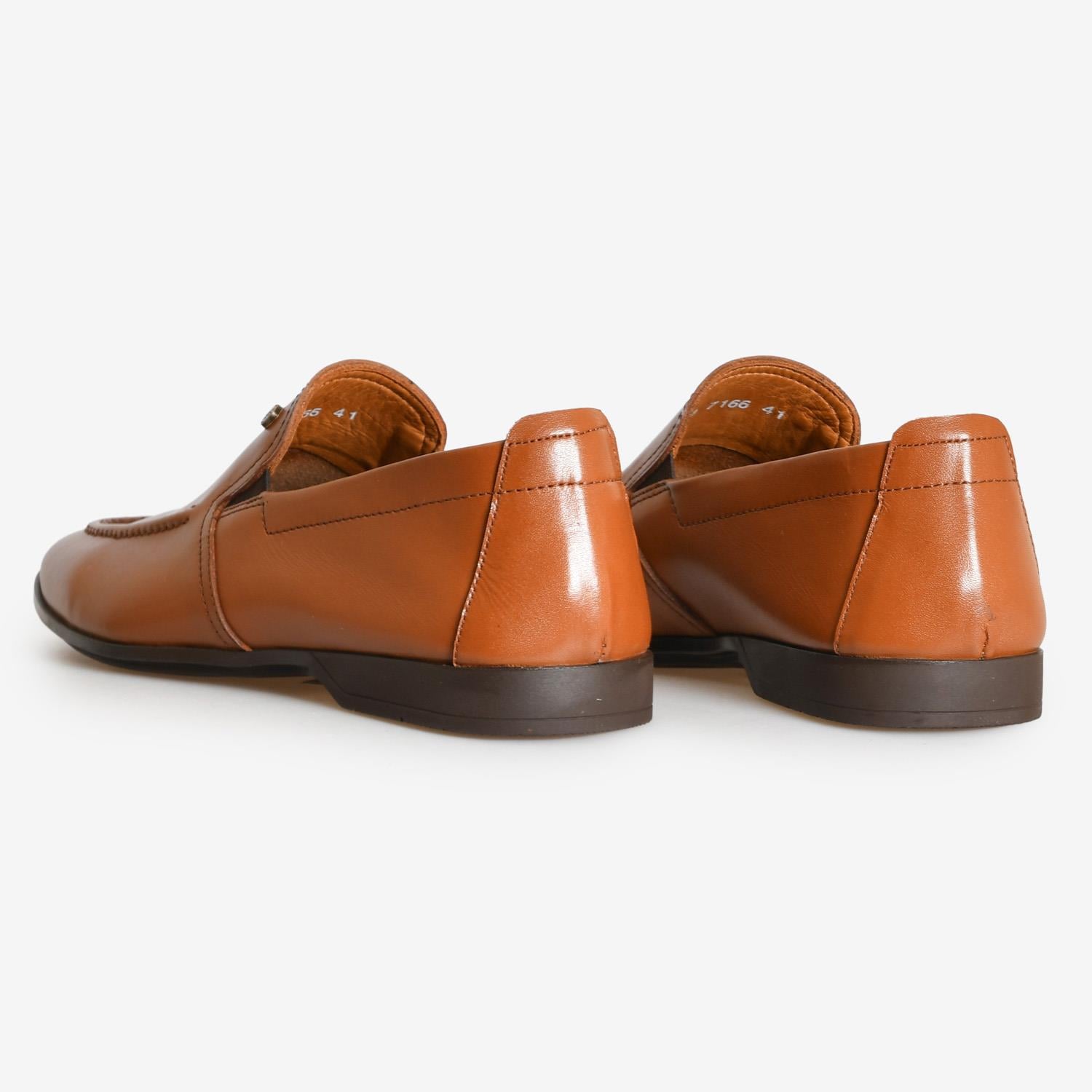 Flower Taba Flower Taba Deri Erkek Loafer