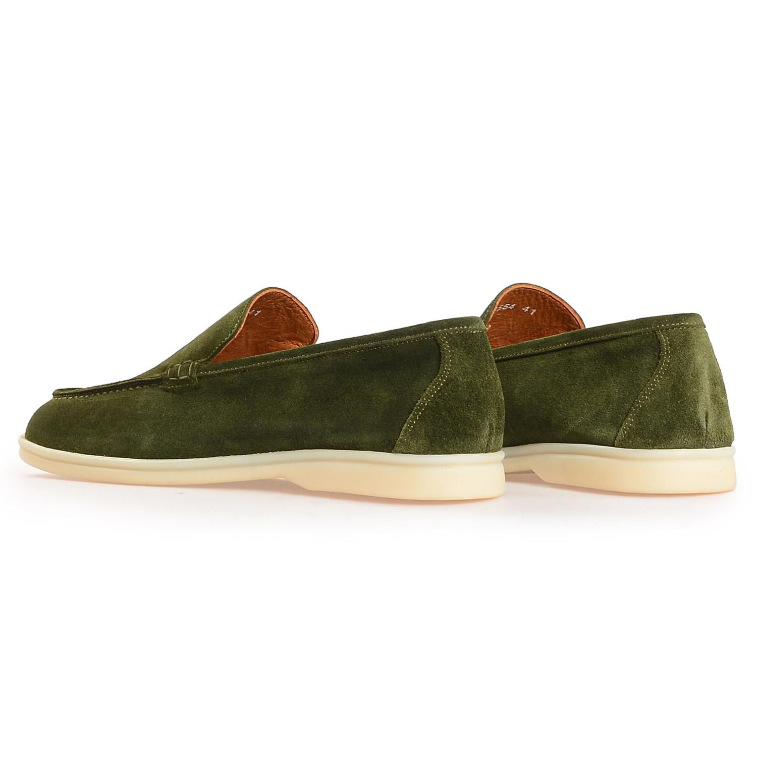 Flower Yesıl Flower Süet Erkek Loafer