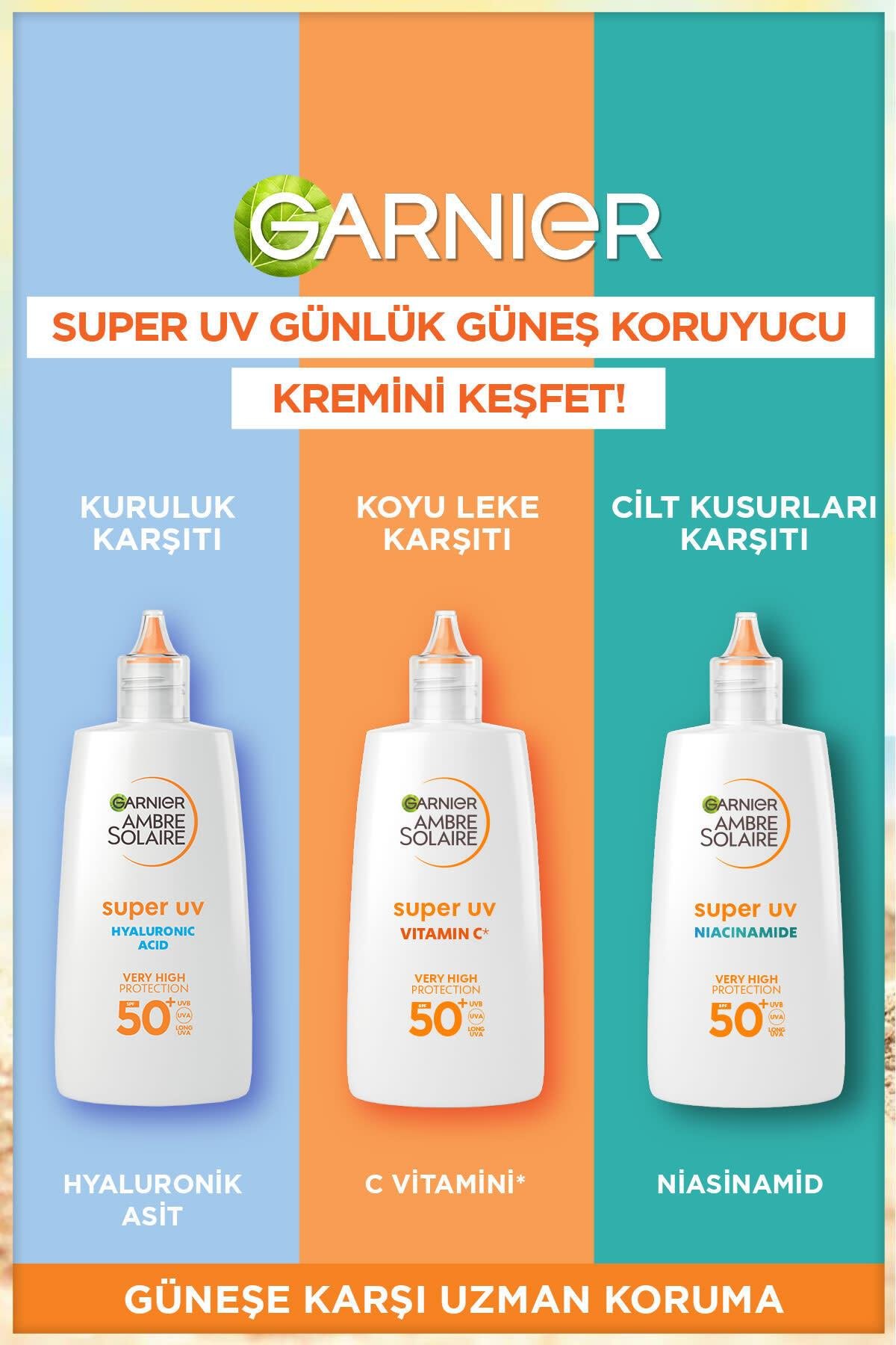 Ambre Solaire Super UV C Vitamini Koyu Leke Karşıtı Fluid Krem SPF50+ 40ML
