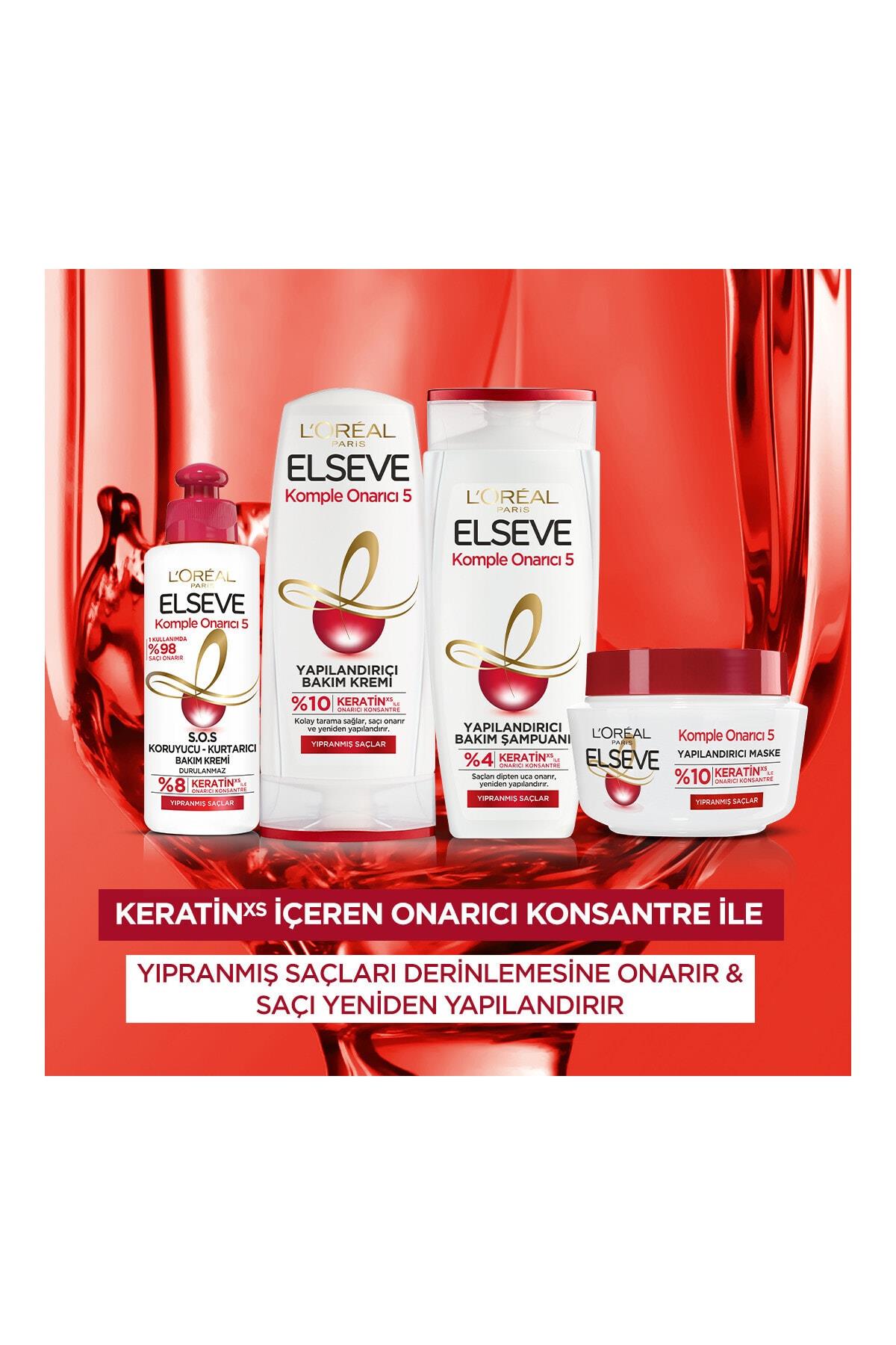 Elseve Komple Onarıcı 5 Yıpranmış Saçlar Için Keratin Içeren Koruyucu Bakım Kremi 200 ml