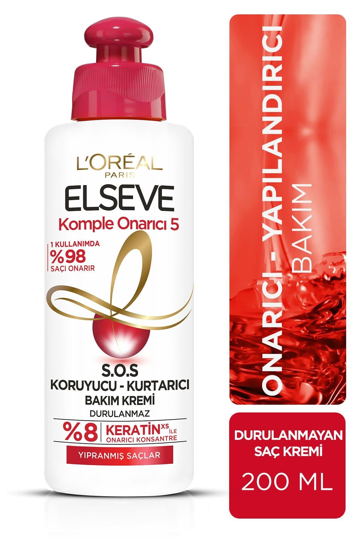 Elseve Komple Onarıcı 5 Yıpranmış Saçlar Için Keratin Içeren Koruyucu Bakım Kremi 200 ml