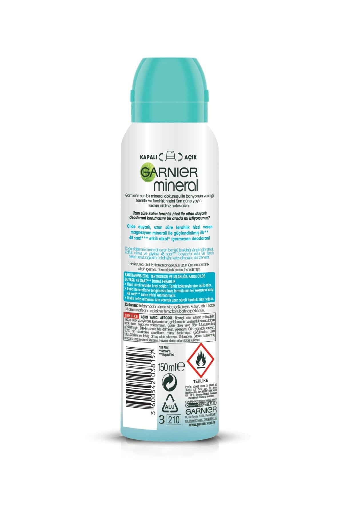 Garnier Anti Perspirant Doğal Ferahlık Kadın Sprey Deodorant 150 ml